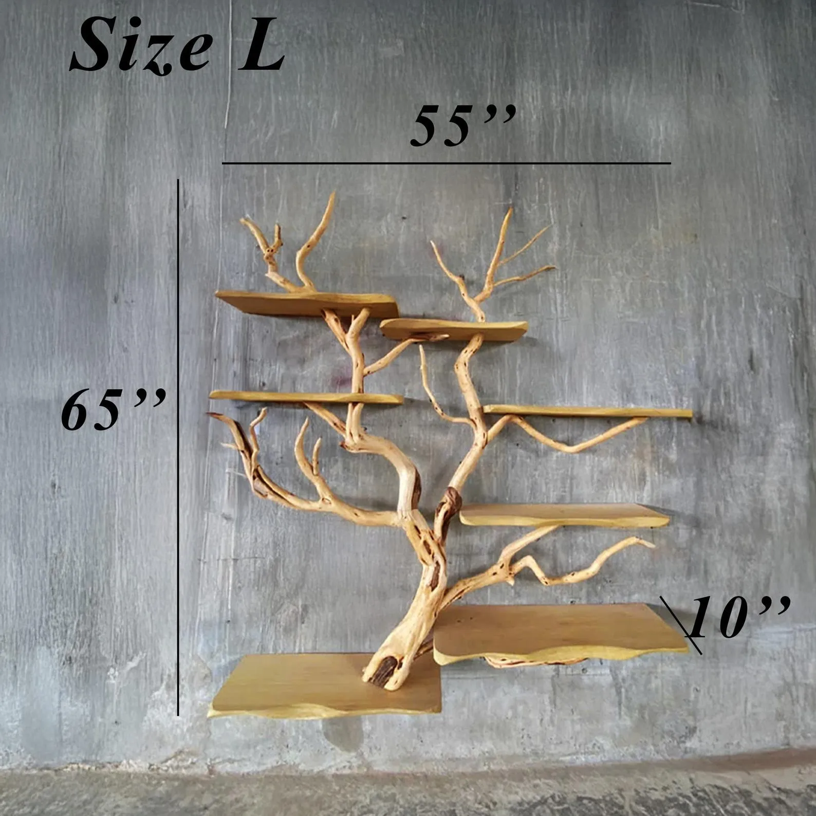 Tree branch book shelf decor wall mount bookshelf live edge wood floating bookshelves - Image 9
