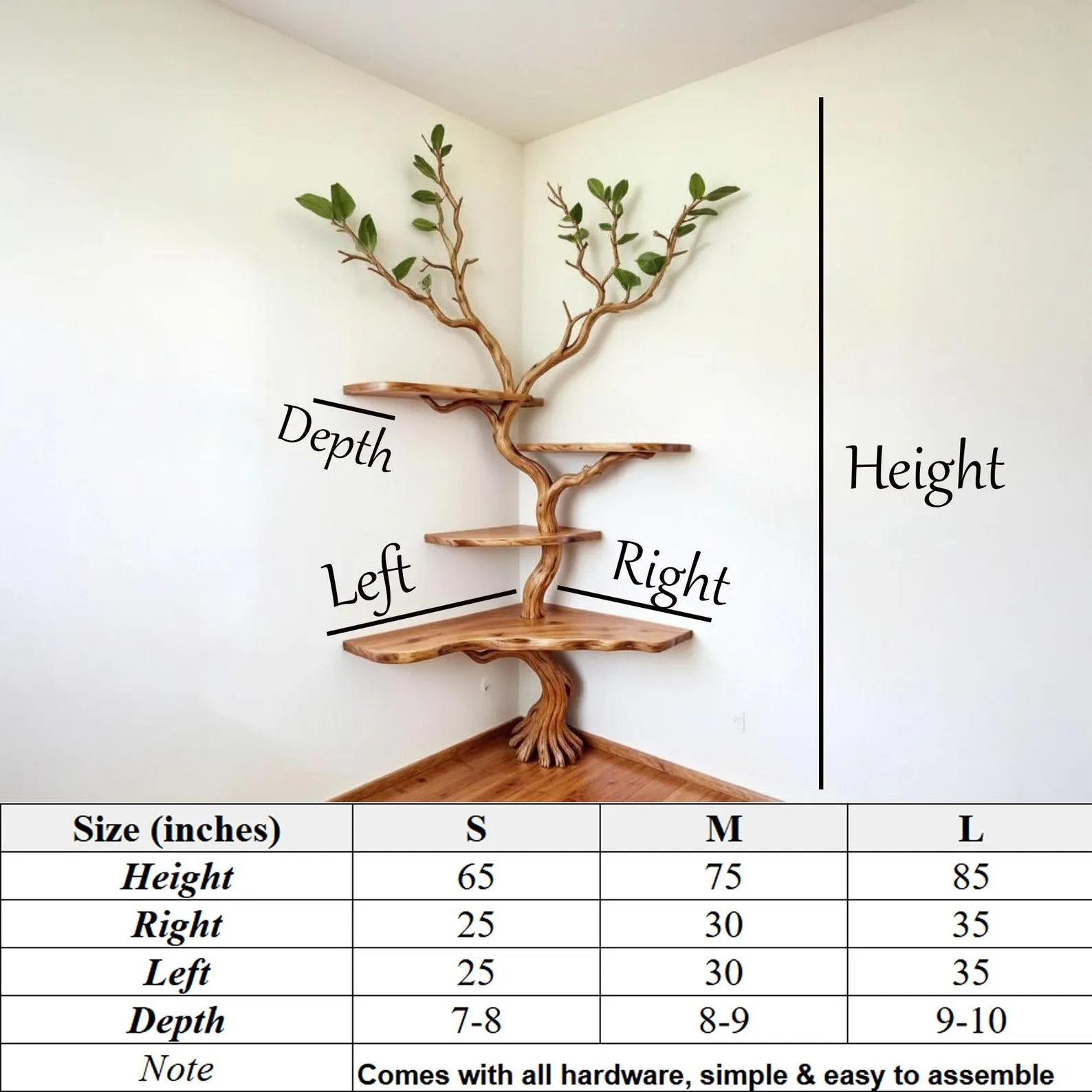 Tree branch book shelf floating shelves handcrafted sculpture driftwood branch shelf recycled solid wood bookcase - Image 10