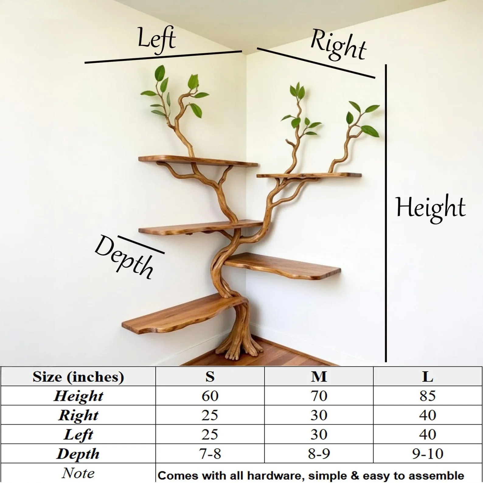 Tree branch book shelf floating shelves handcrafted sculpture driftwood branch shelf recycled solid wood bookcase - Image 9