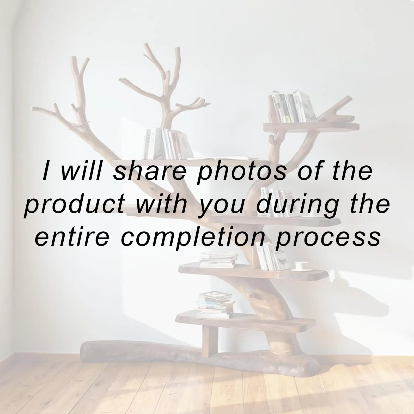 Solid Wood Tree Bookshelf: Handmade Display Cabinet, Rustic Decor - Image 6