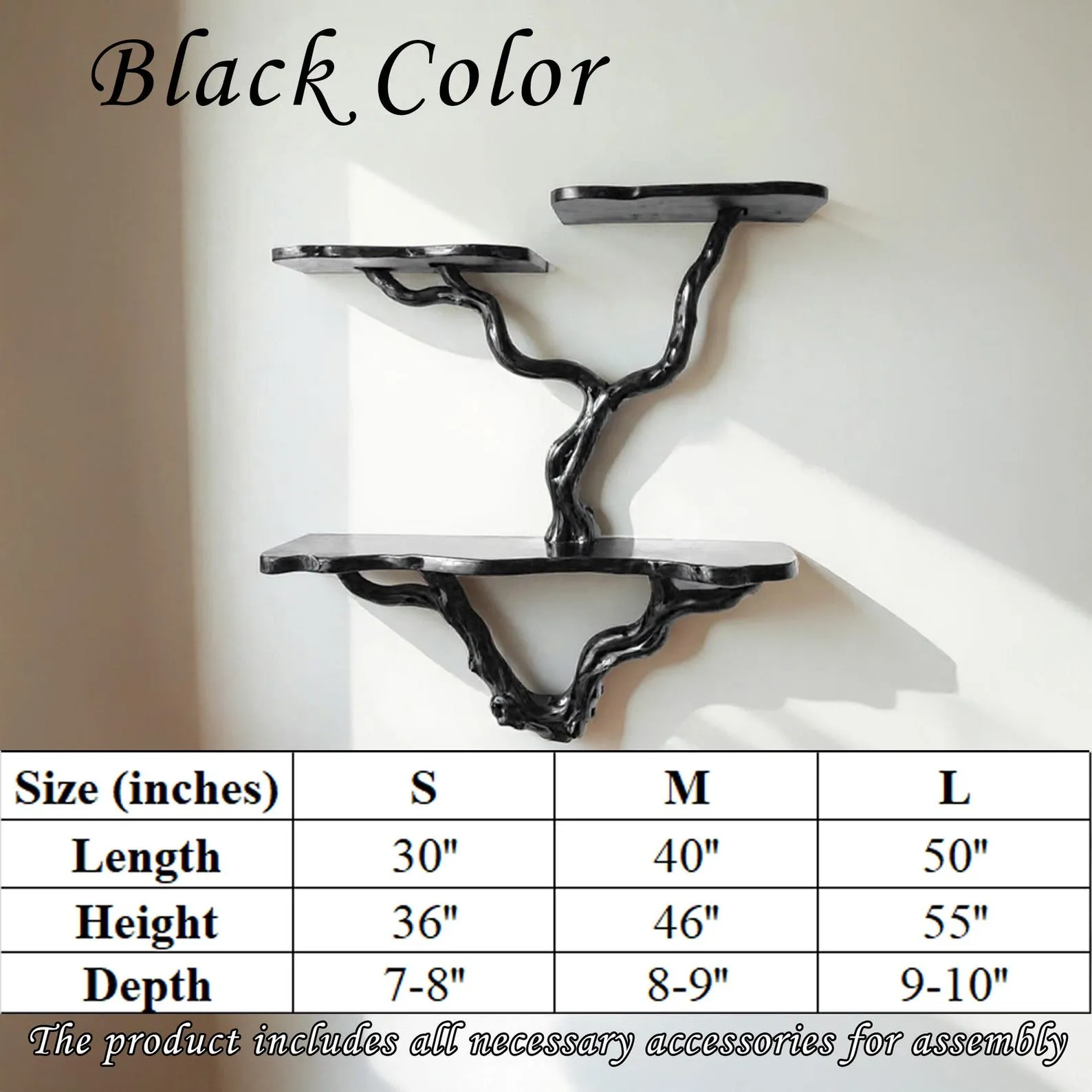 Tree branch floating bookshelf solid wood bookshelves wall mounted driftwood branch art handmade furniture and decor - Image 9