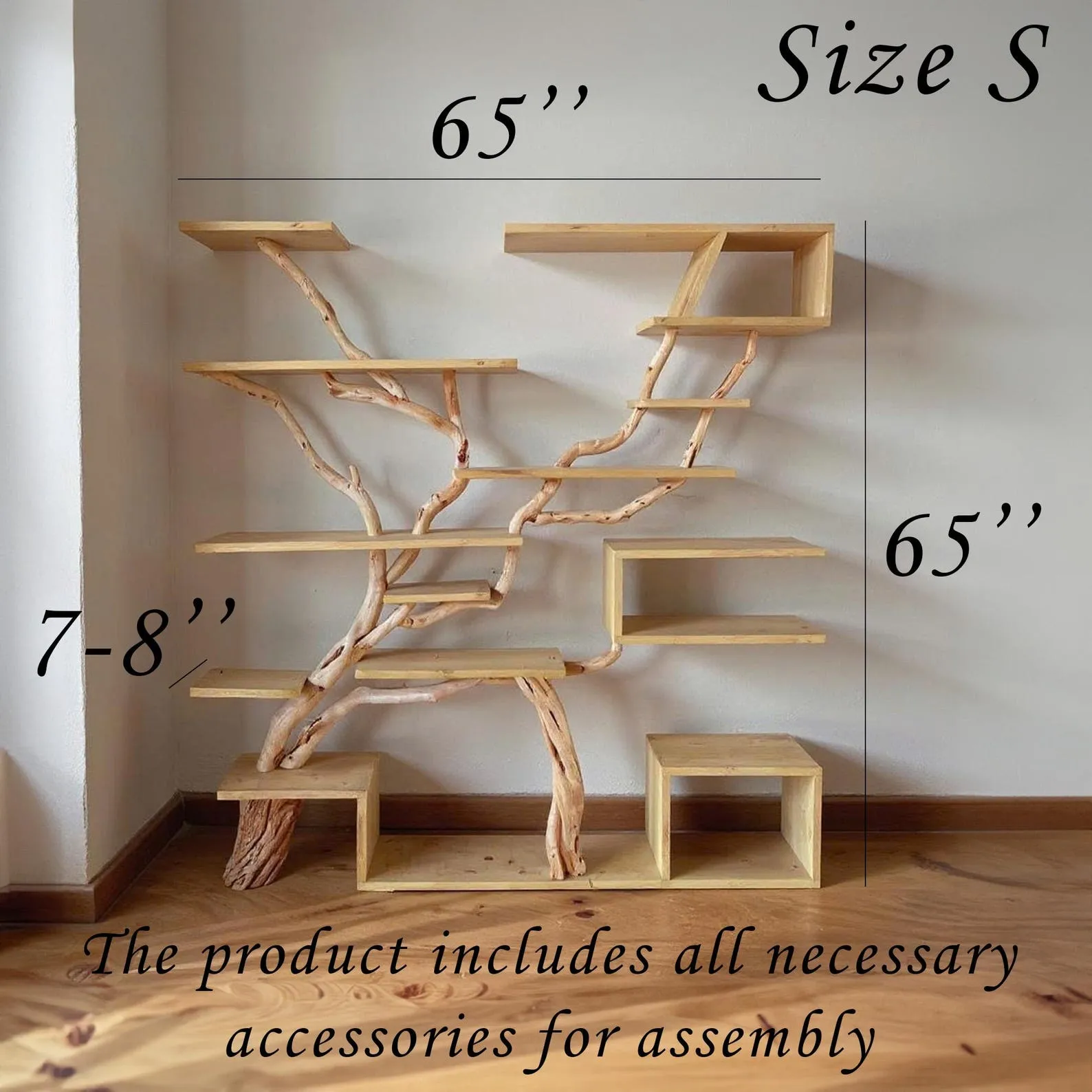 Driftwood Tree Branch Bookshelf: Reclaimed Wood Floating Shelves - Image 8