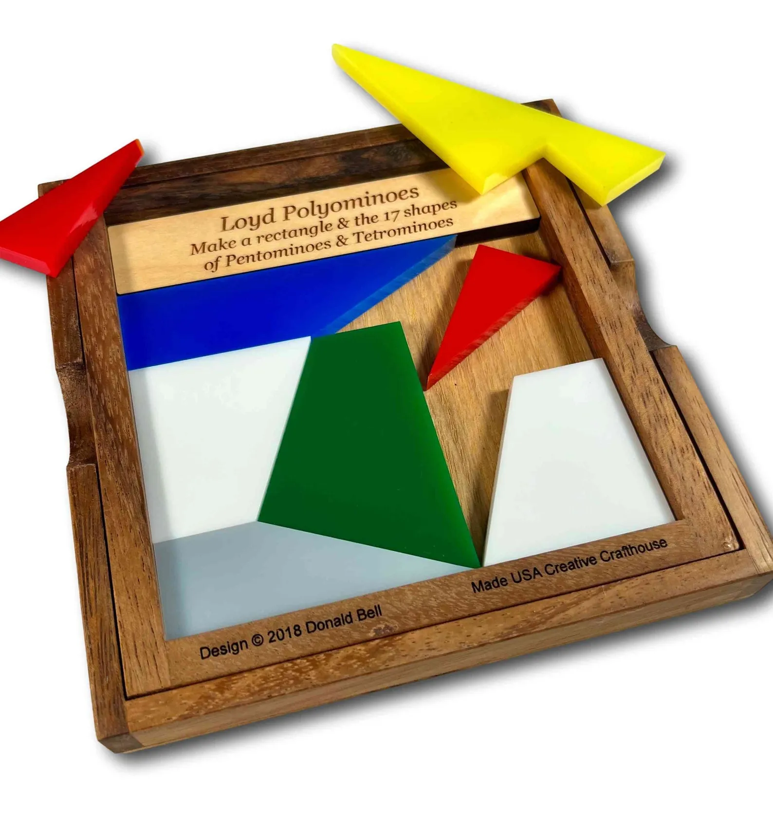 Loyd Polyominoes Brain Teaser ? 2018 Puzzle Design - Eight Pieces Make the Rectangle Plus 17 Shapes - Image 3