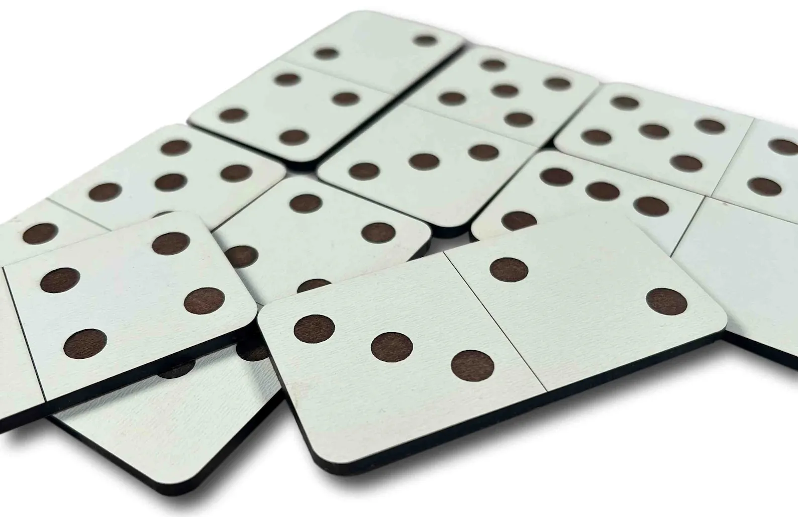 Domino Fortnight Pocket Version wooden brain teaser puzzle - Can you solve the math challenge?