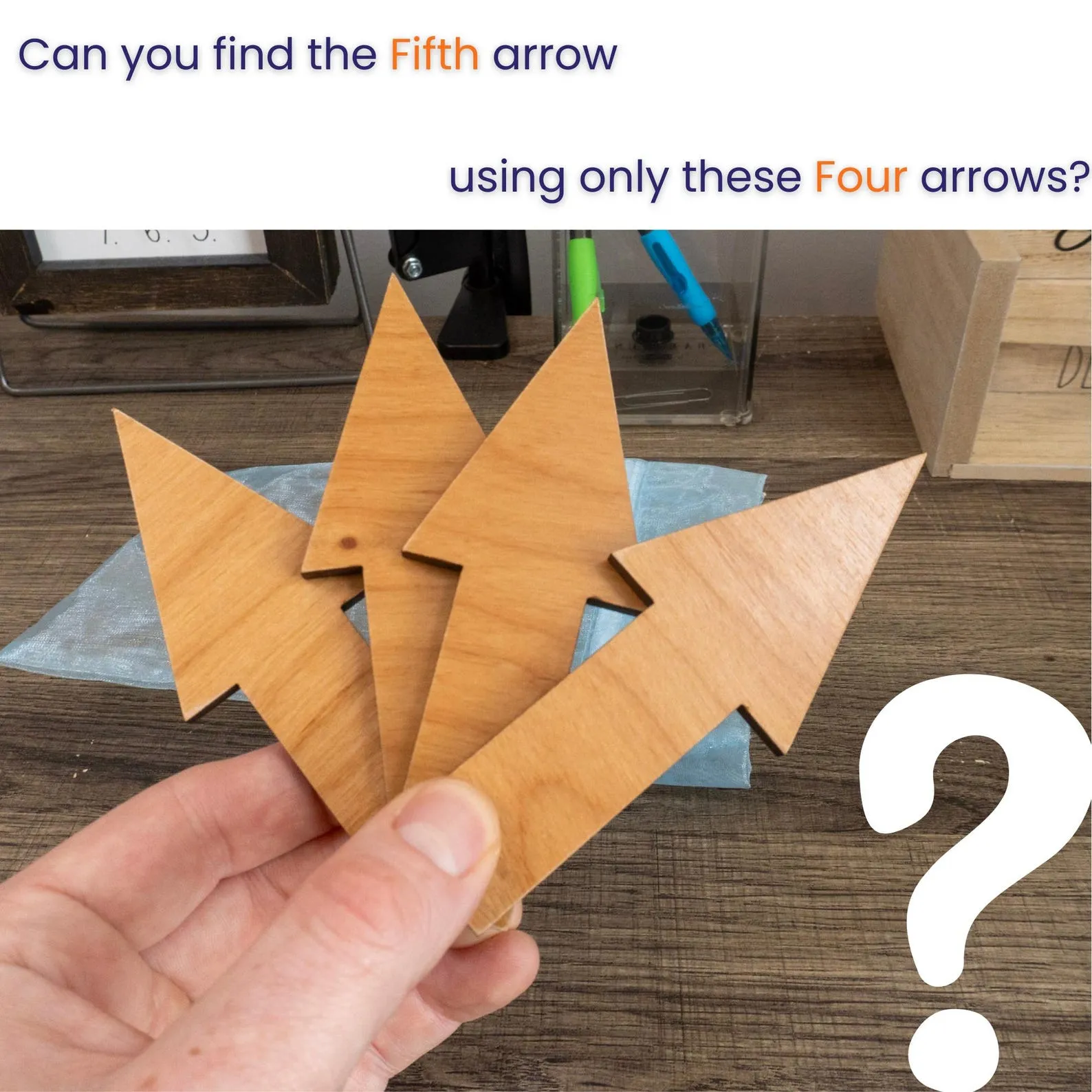 Fifth Hidden Arrow Puzzle, Wood Brain Teaser, STEM Learning, Challenging Puzzle, Travel Game, Hard Puzzle, Educational Toys, Gift For Kids - Image 2
