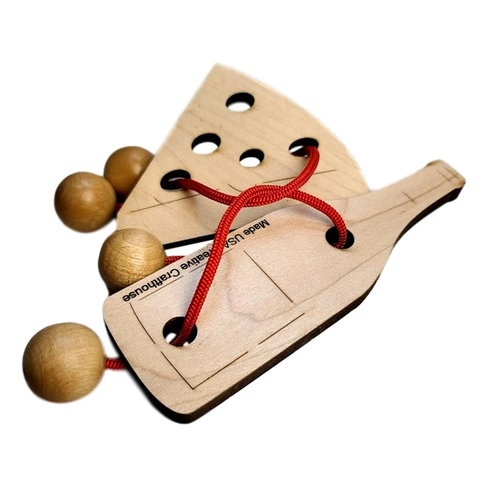 Wood String Puzzle, Double Trouble Wine And Cheese Puzzle, Gifts Under 10, Wood Brain Teaser, Fun Puzzle, Wine Puzzle Game, Wine Gift