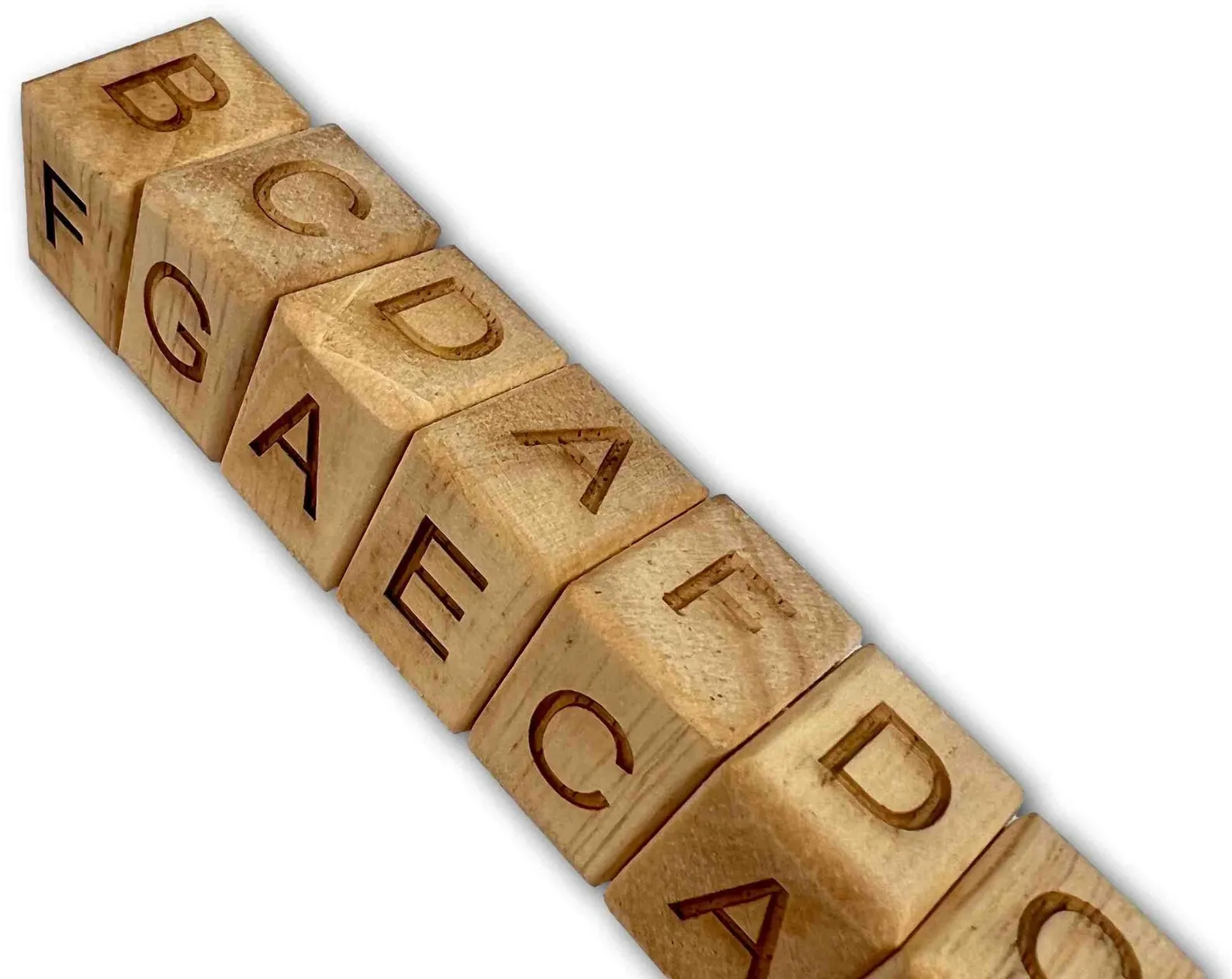 Alpha Snake G-7 Wood Brain Teaser Puzzle - Arrange the blocks so that no letters repeated on each side