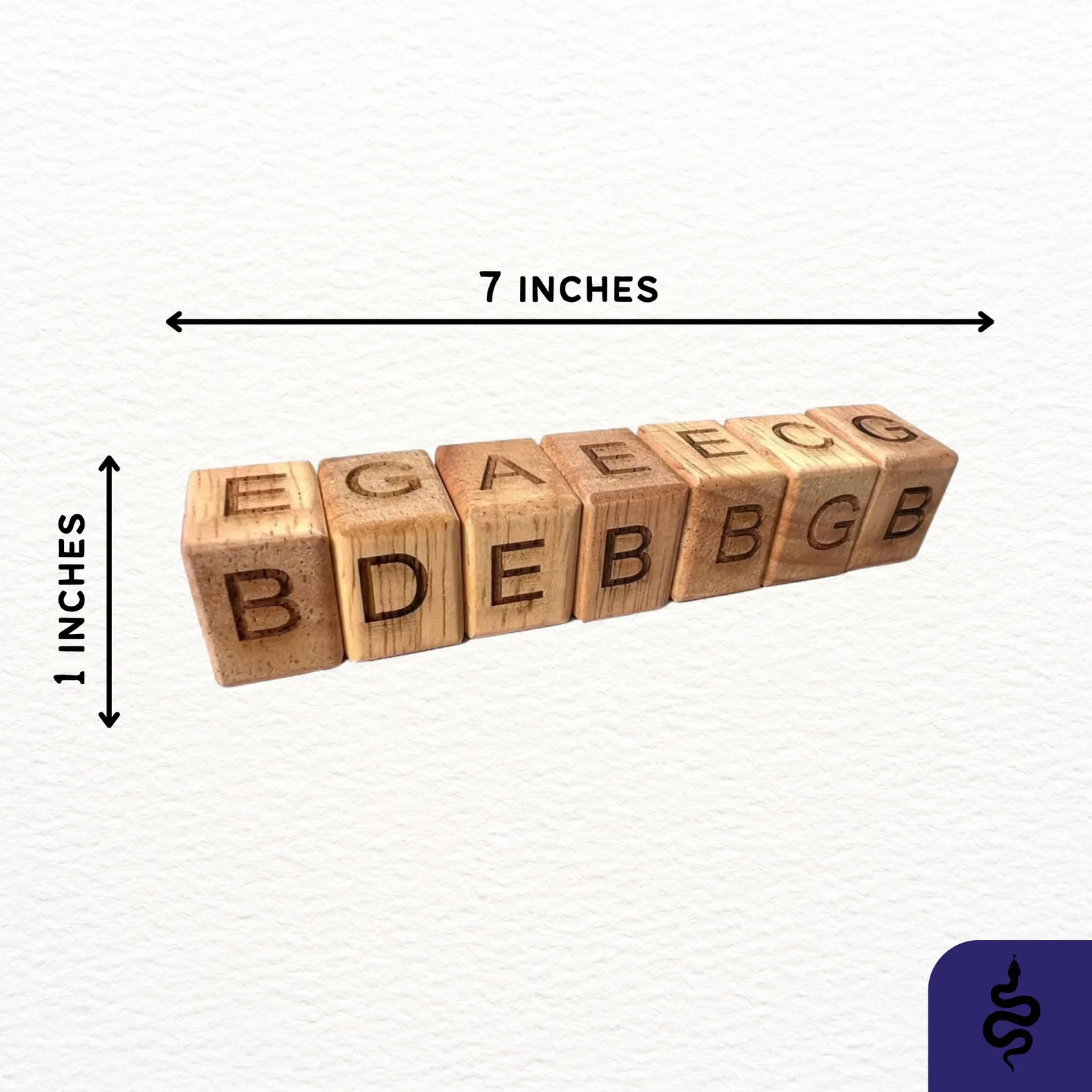 Alpha Snake G-7 Wood Brain Teaser Puzzle - Arrange the blocks so that no letters repeated on each side - Image 2