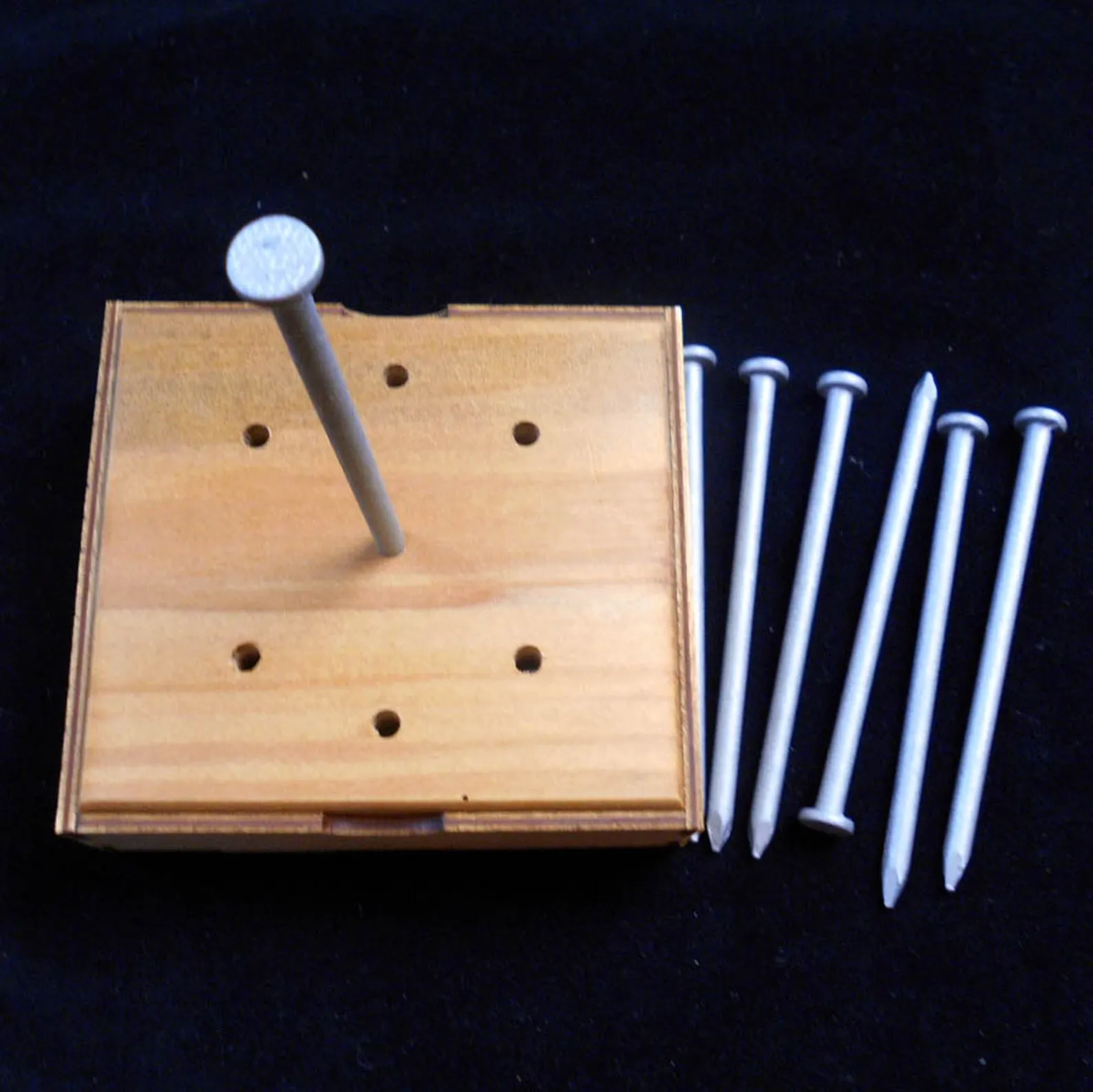 Nails Balancing Act, Nail Puzzle, Brain Teaser, Wood Balancing Puzzle, Balance Game, 6 Nail Balancing Puzzle, Bar Puzzle, Challenge Game