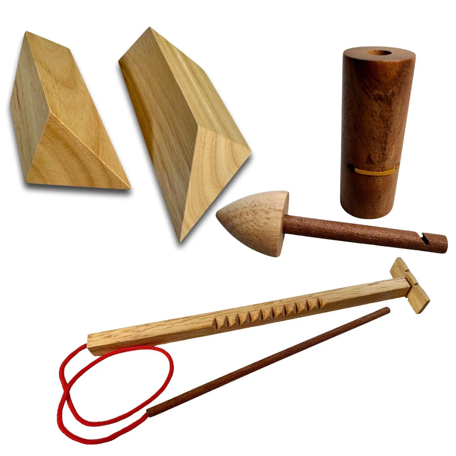 3 Puzzle Stocking Stuffer Gift Set - 3 Wooden Brain Teasers Perfect for Christmas Stockings - Hooey Stick, Idiot Stick, & Two Piece Pyramid - Image 6