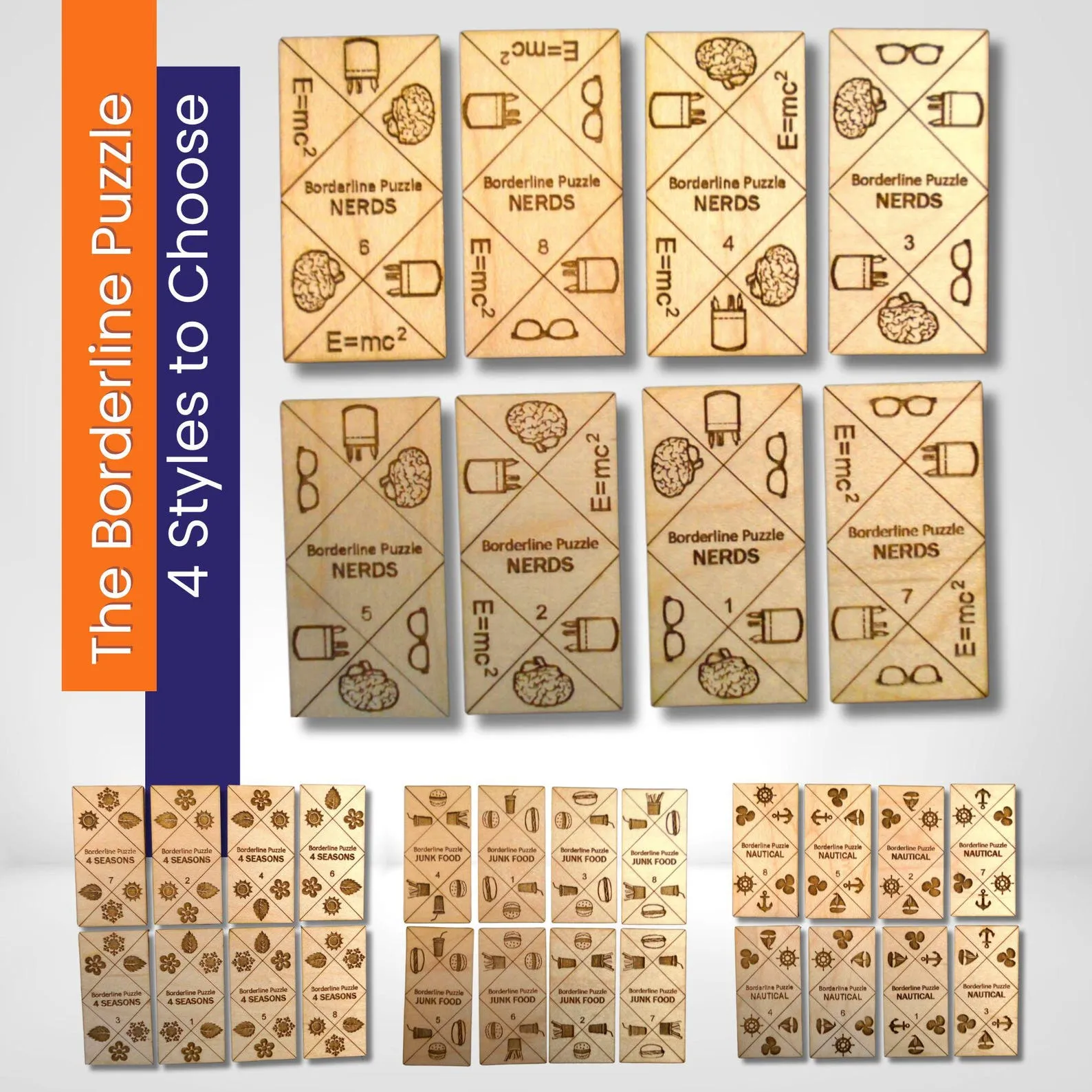 Borderline Puzzles ? Edge Matching Wood Brain Teaser in a Series of Themes - Image 2