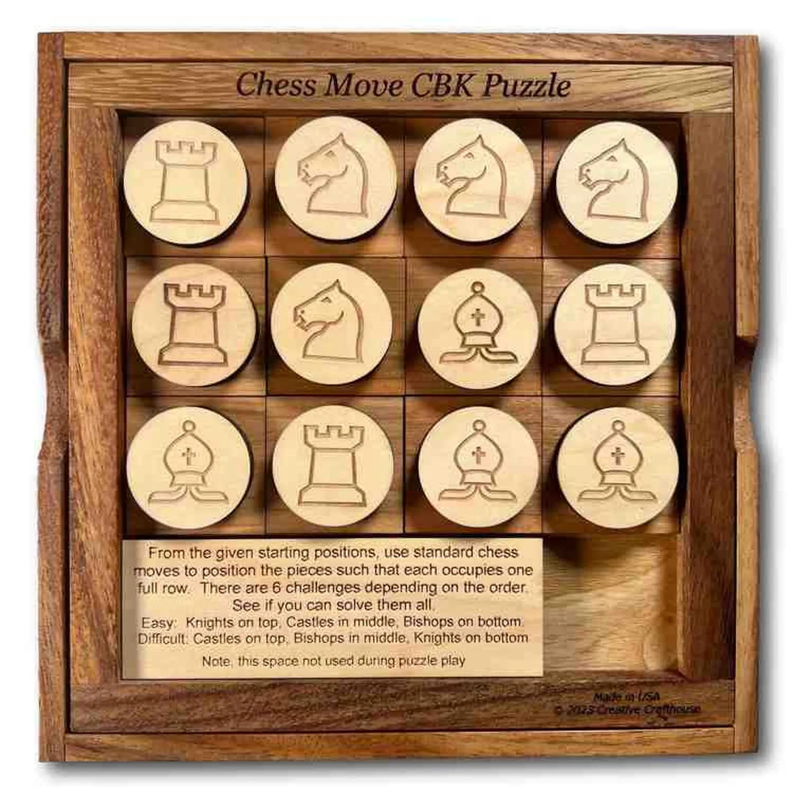 Chess Puzzle, Wooden Brain Teaser, Challenging Puzzle, Fun Chess Puzzle, Engraved Chess Puzzle For Adults, Logic Puzzle, Gift For Him