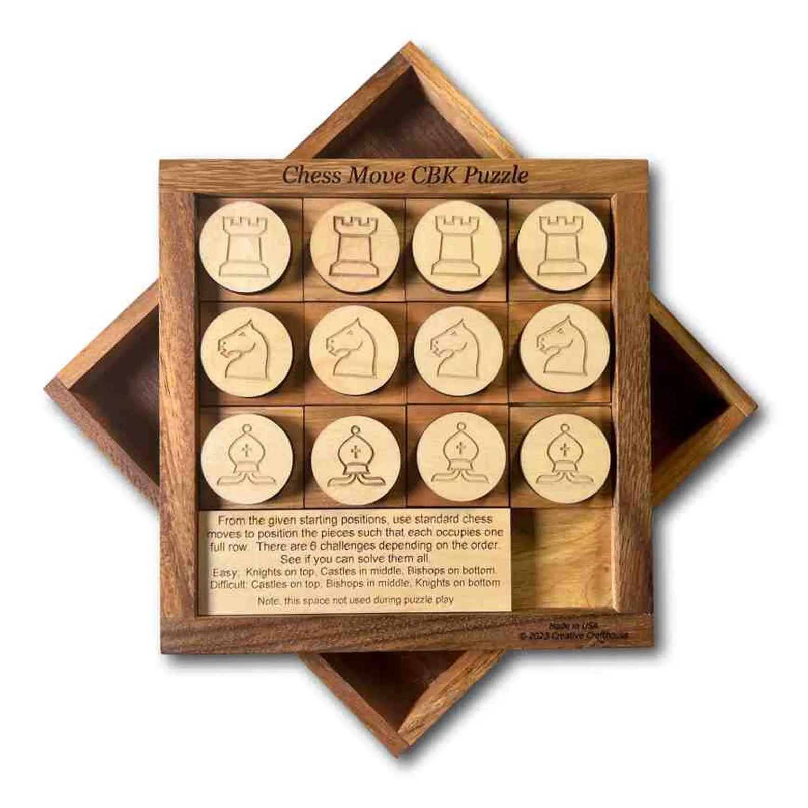 Chess Puzzle, Wooden Brain Teaser, Challenging Puzzle, Fun Chess Puzzle, Engraved Chess Puzzle For Adults, Logic Puzzle, Gift For Him - Image 4