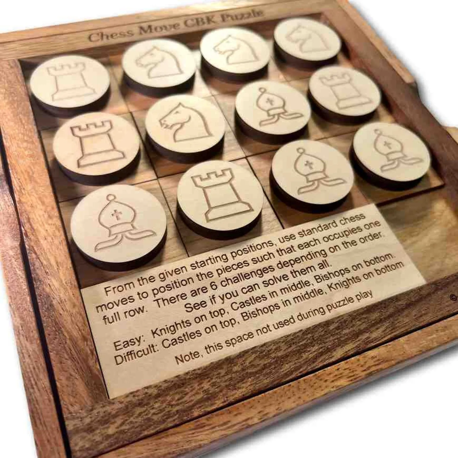 Chess Puzzle, Wooden Brain Teaser, Challenging Puzzle, Fun Chess Puzzle, Engraved Chess Puzzle For Adults, Logic Puzzle, Gift For Him - Image 6
