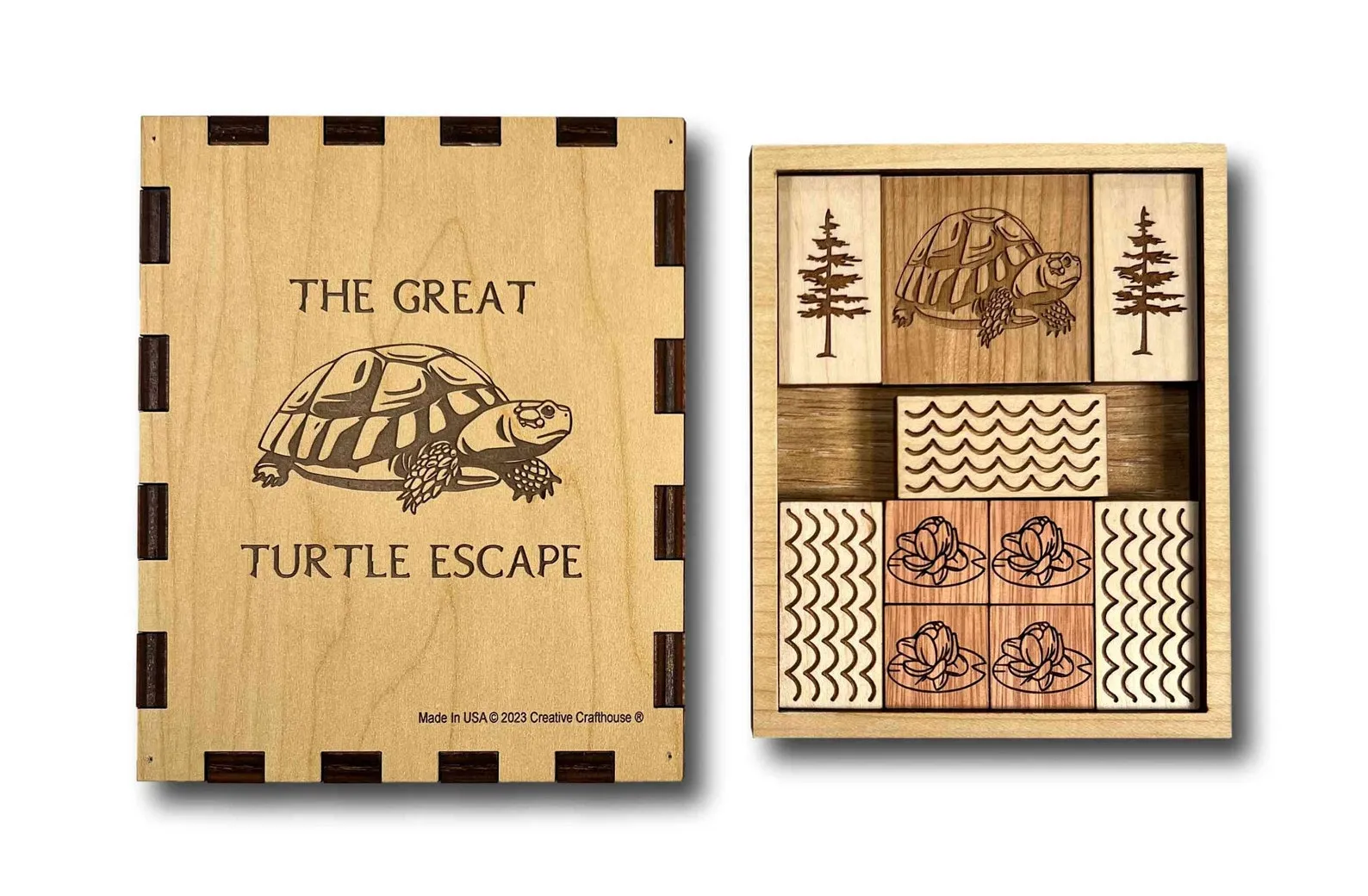 Great Turtle Escape, Wooden Slide Puzzle, Brain Teaser Game, Travel Sliding Puzzle, Wooden Puzzle Game, Sliding Game, Lawn Game, Puzzle Gift - Image 5