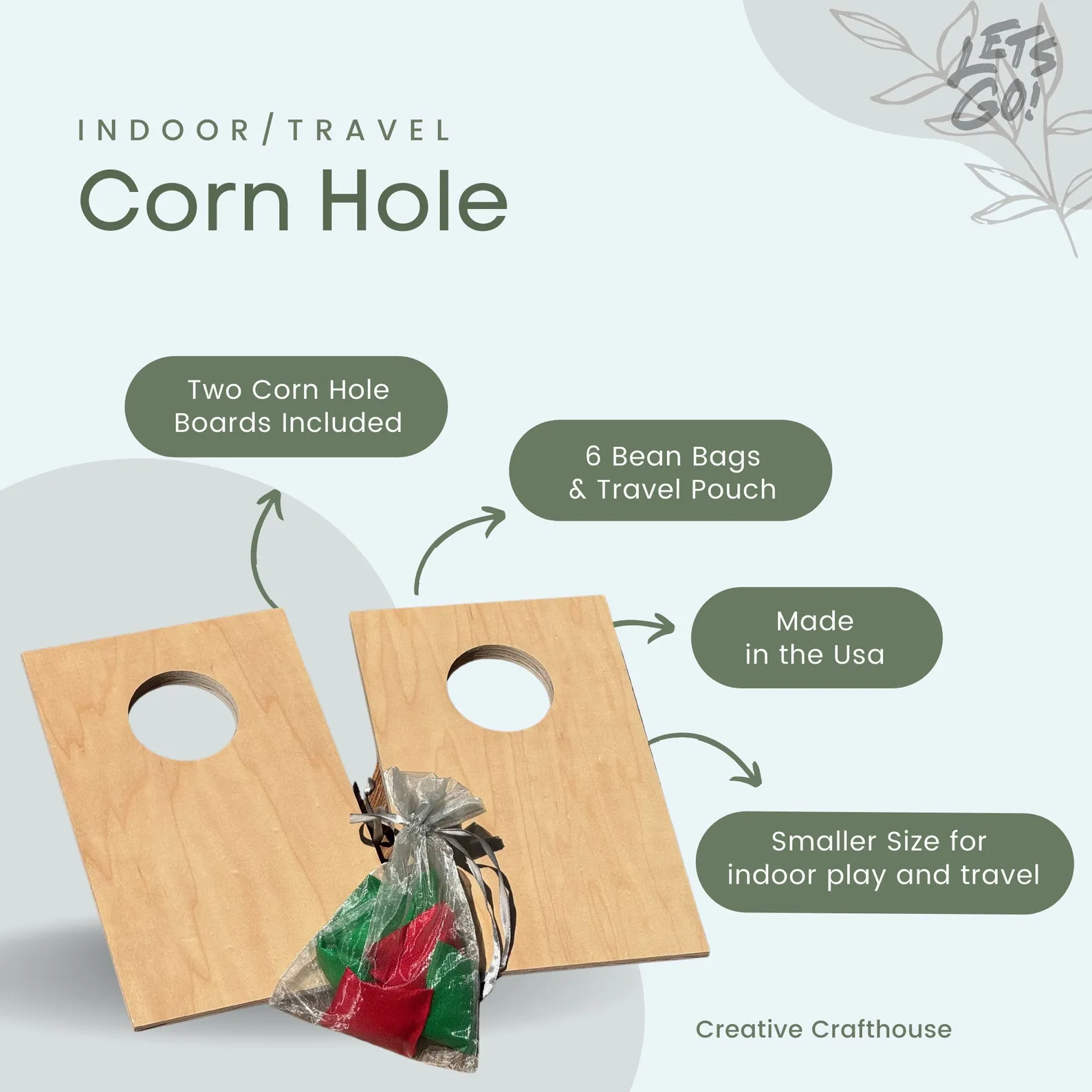 Tabletop Indoor Cornhole Boards Game | Bags Included, Personalize Your Boards With a Laser Engraving - Image 2