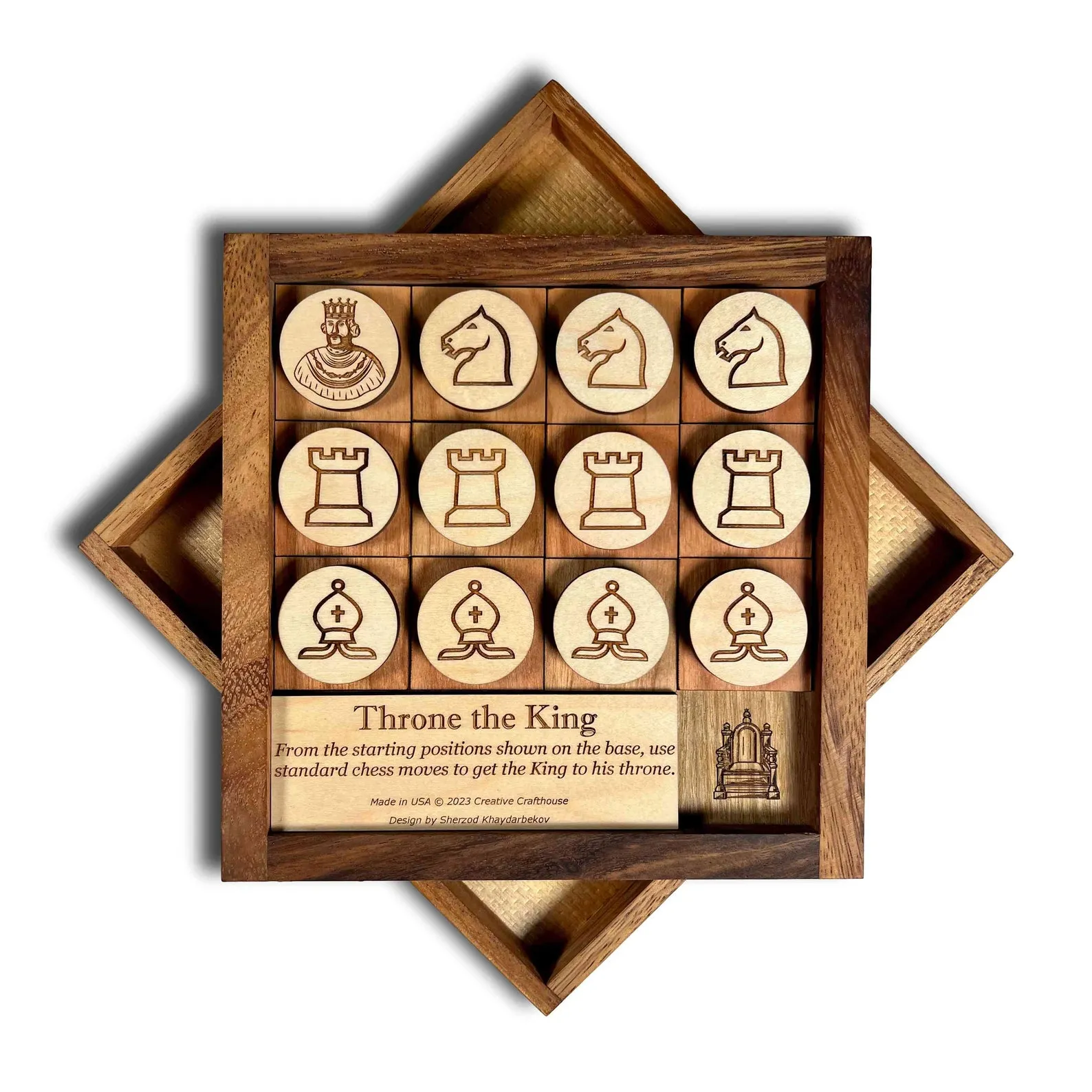 Throne The King Chess Puzzle, Engraved Chess Puzzle, Personalized Chess Game, Chess Gift For Him, Laser Cut Chess Puzzle, Travel Chess Game
