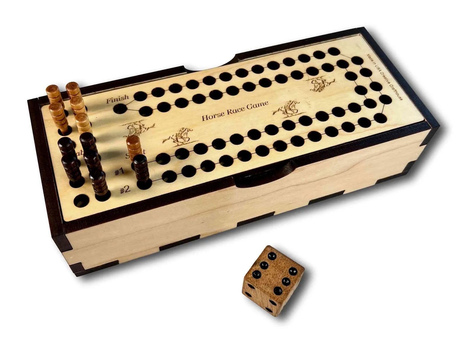 Horse Race Board Game | Sports Board Game | Personalized Wood Game | 2 Player Game | Keepsake Game | Fun Party Game | Bar Games | Dice Games