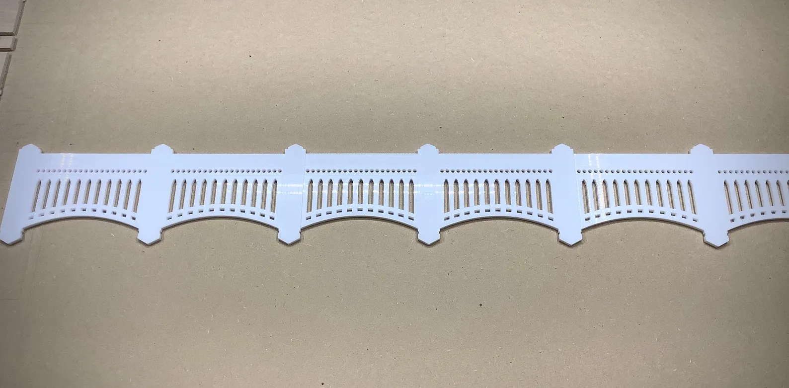 Baseball Stadium Facade 40"x5.2"x1/4" White Acrylic, Sports Wall Hanging, Sports Decoration, Man Cave Gift, Bedroom Wall Art, Baseball Gift