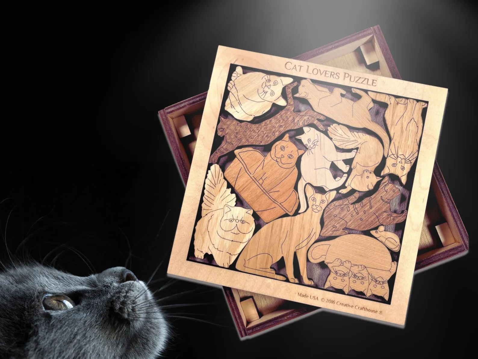 Personalized Gift for Cat Lovers - The Cat Lovers Wood Puzzle - Laser Engrave name or Message