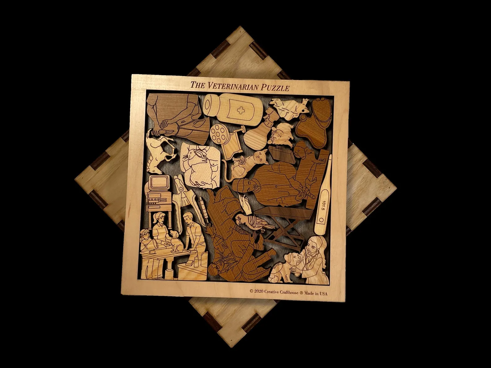 Veterinarian Puzzle Gift - Vet Thank You Puzzle - Appreciated Profession Christmas Gift - Hardwood Pieces Puzzle - Challenging Brain Teaser