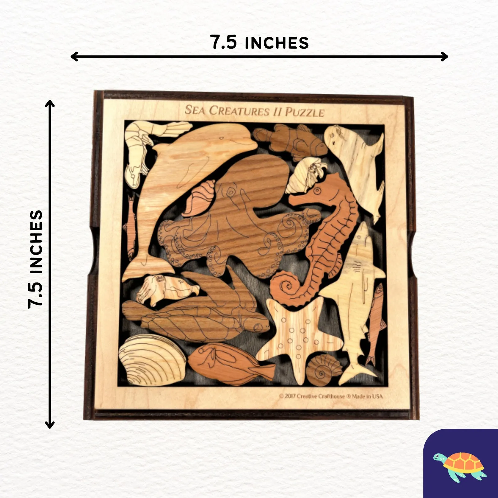 Sea Creatures II Puzzle wood brain teaser ? artistic and challenging - can be personalized - Image 2