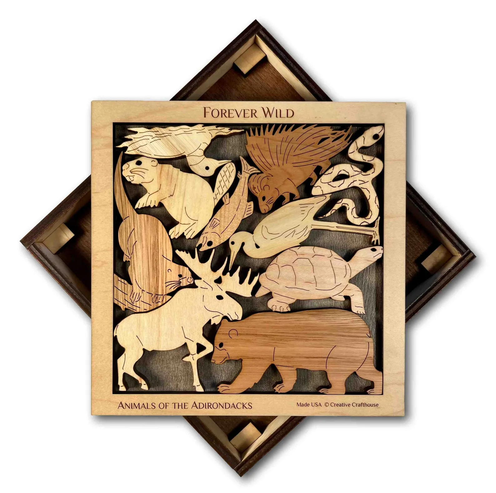 Adirondack Animals Wood Puzzle: Forever Wild Picture Frame