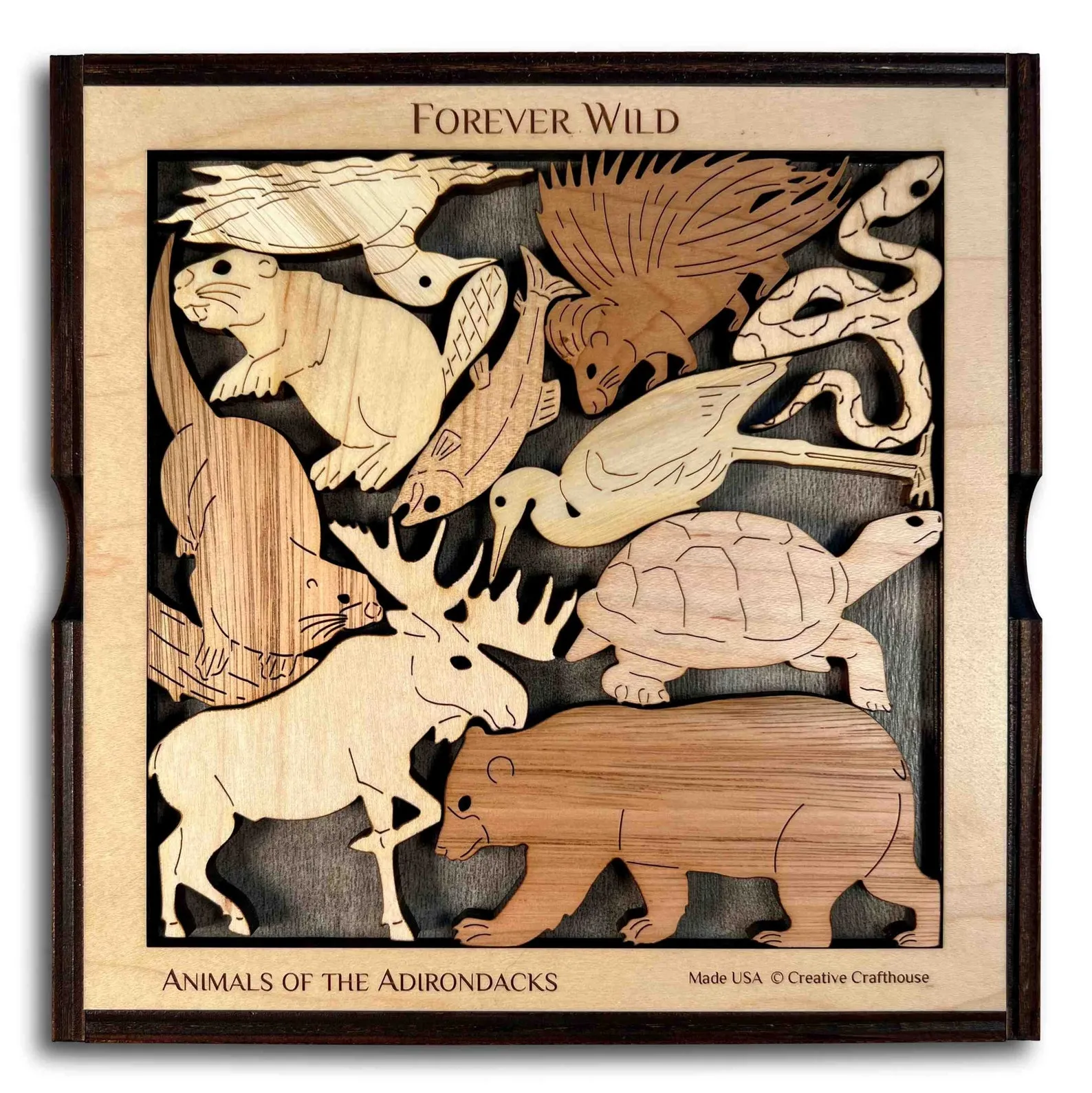 Adirondack Animals Wood Puzzle: Forever Wild Picture Frame - Image 2