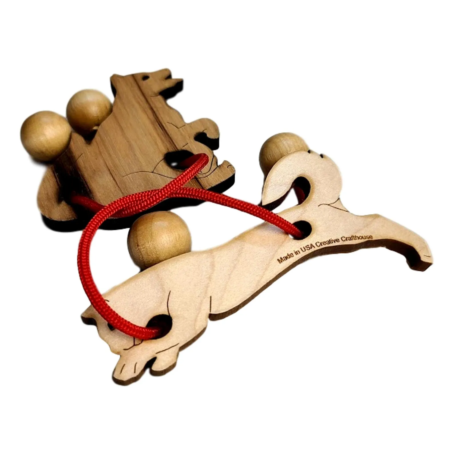 Stocking Stuffer Puzzle for Animal Lovers -Double Trouble String Puzzle - Cat & Dog model - Brain Teaser - Image 2