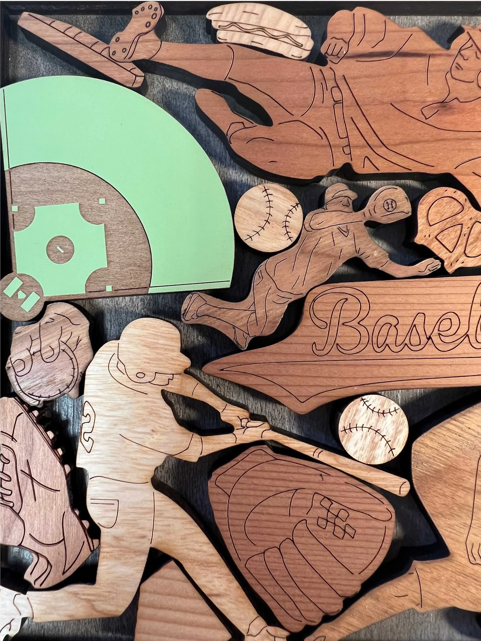 Baseball Fanatic Wood Puzzle, Personalized Gift For Him, 17 Piece Brain Teaser, Engraved Wood Puzzle, Baseball Gift, Baseball Fan Puzzle - Image 5