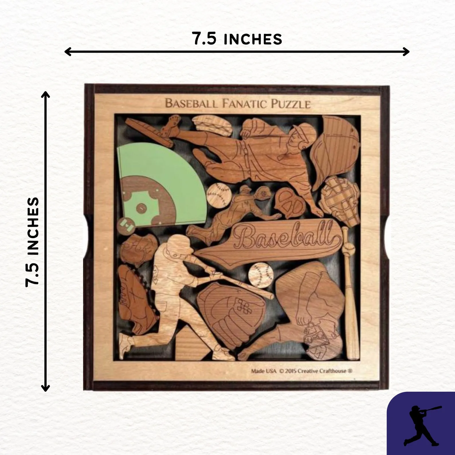 Baseball Fanatic Wood Puzzle, Personalized Gift For Him, 17 Piece Brain Teaser, Engraved Wood Puzzle, Baseball Gift, Baseball Fan Puzzle - Image 6