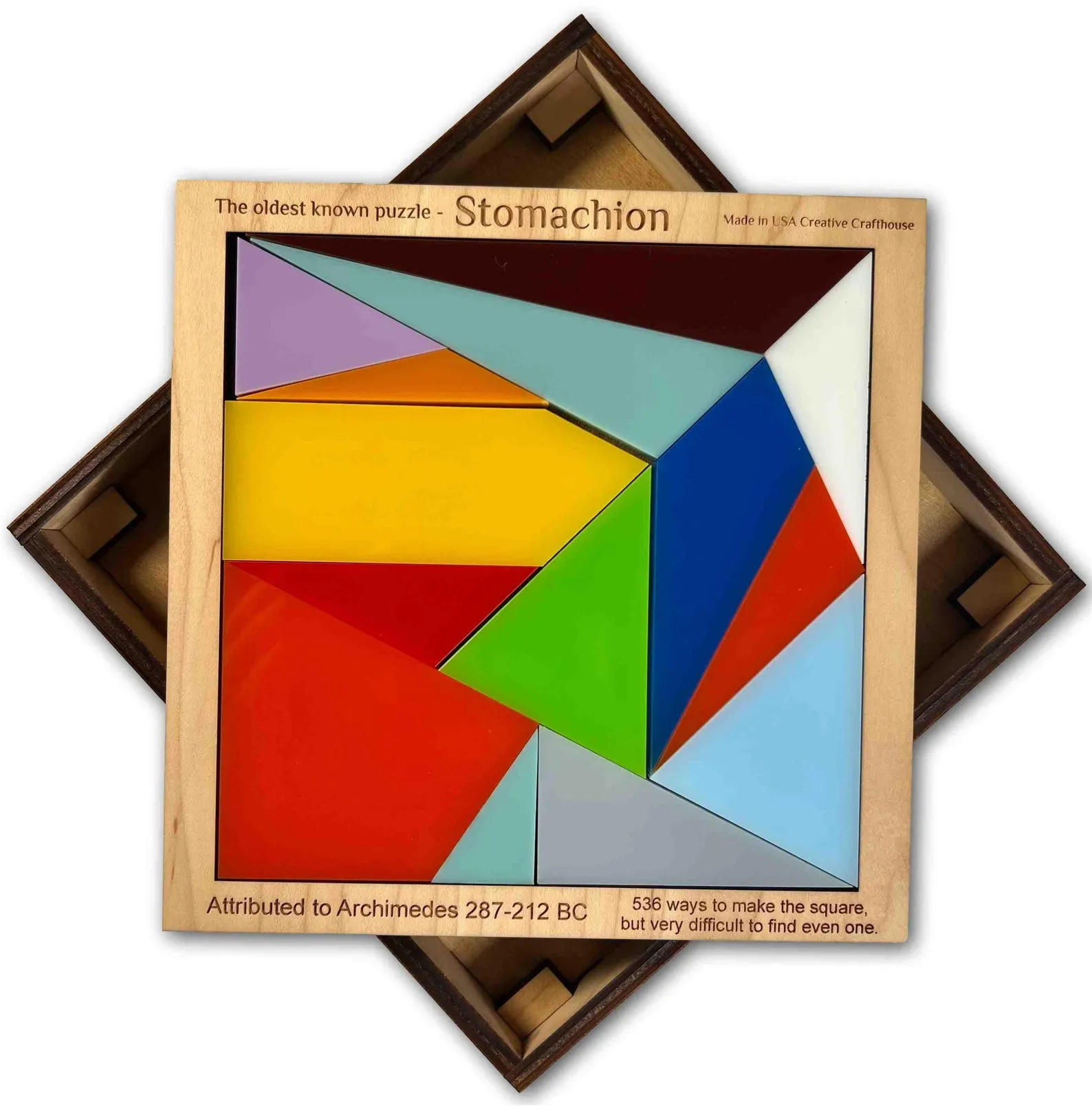 Stomachion Puzzle, Archimedes Puzzle, Wood Brain Teaser, Ostomachion Puzzle, Personalized Worlds Oldest Puzzle, Logic Puzzle For Adults - Image 4