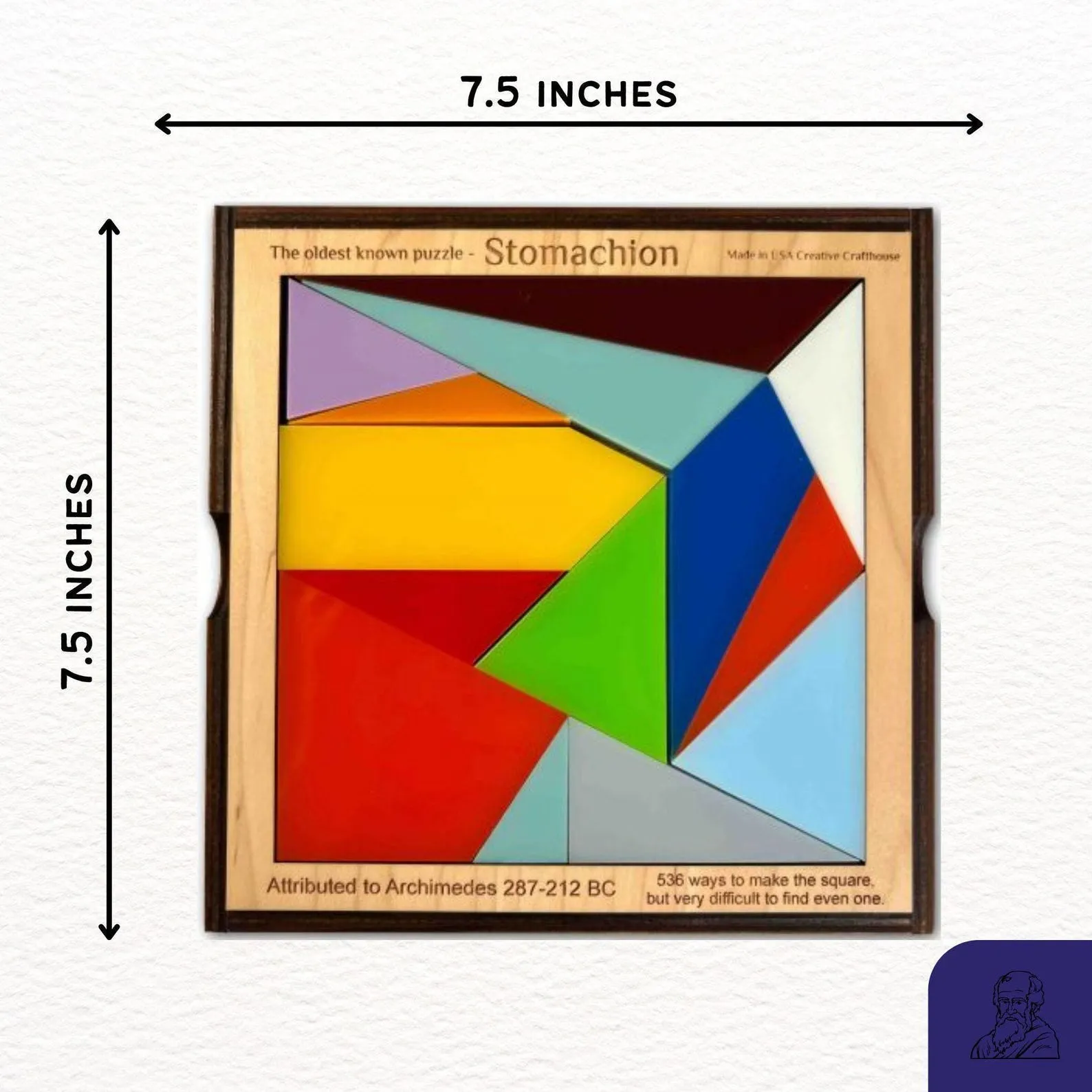 Stomachion Puzzle, Archimedes Puzzle, Wood Brain Teaser, Ostomachion Puzzle, Personalized Worlds Oldest Puzzle, Logic Puzzle For Adults - Image 5