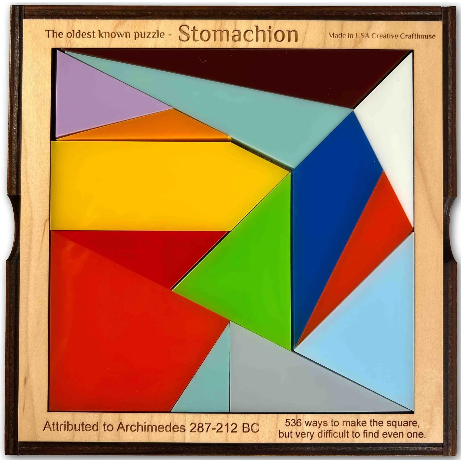 Stomachion Puzzle, Archimedes Puzzle, Wood Brain Teaser, Ostomachion Puzzle, Personalized Worlds Oldest Puzzle, Logic Puzzle For Adults - Image 6