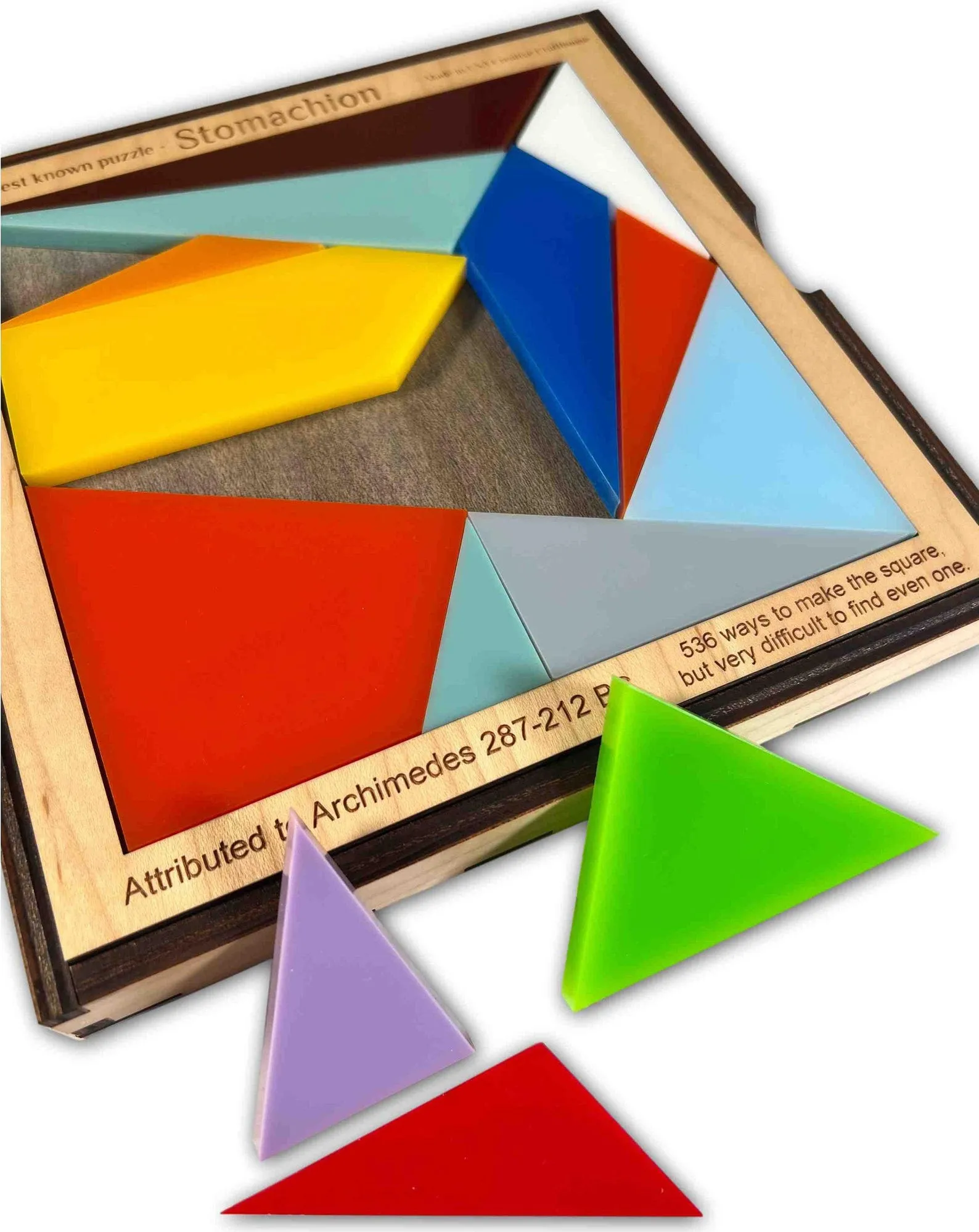 Stomachion Puzzle, Archimedes Puzzle, Wood Brain Teaser, Ostomachion Puzzle, Personalized Worlds Oldest Puzzle, Logic Puzzle For Adults - Image 8