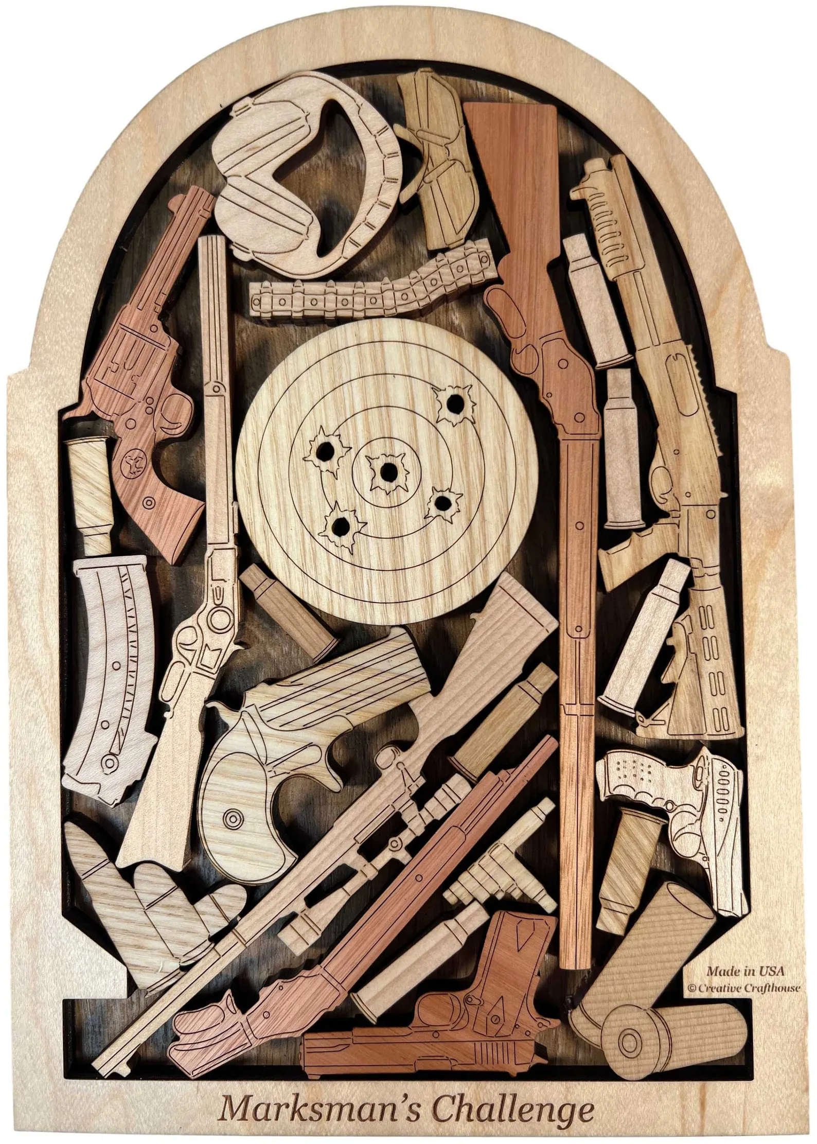 Marksman's Challenge Puzzle, Gun Gift, Gun Decor, Gift For Him, Wooden Gun Stuff, Gun Accessories, Gun Lover Gifts, Gun Puzzle, Engraved