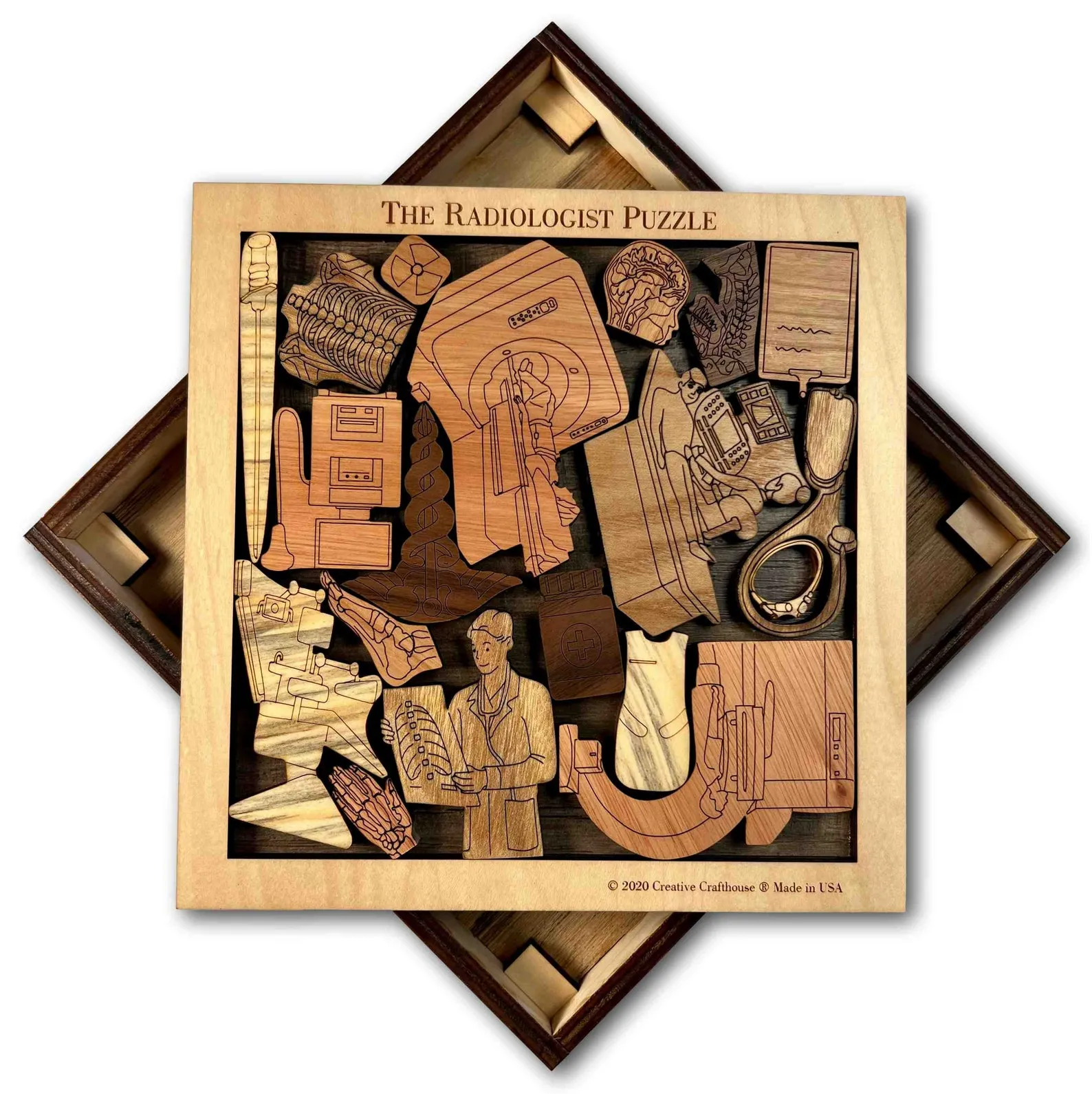 Wooden Radiologist Puzzle, Personalized Radiologist Gift, Logic Puzzle, Gift For Radiologist, Logic Game, Rad Tech Puzzle, Brain Teaser Gift