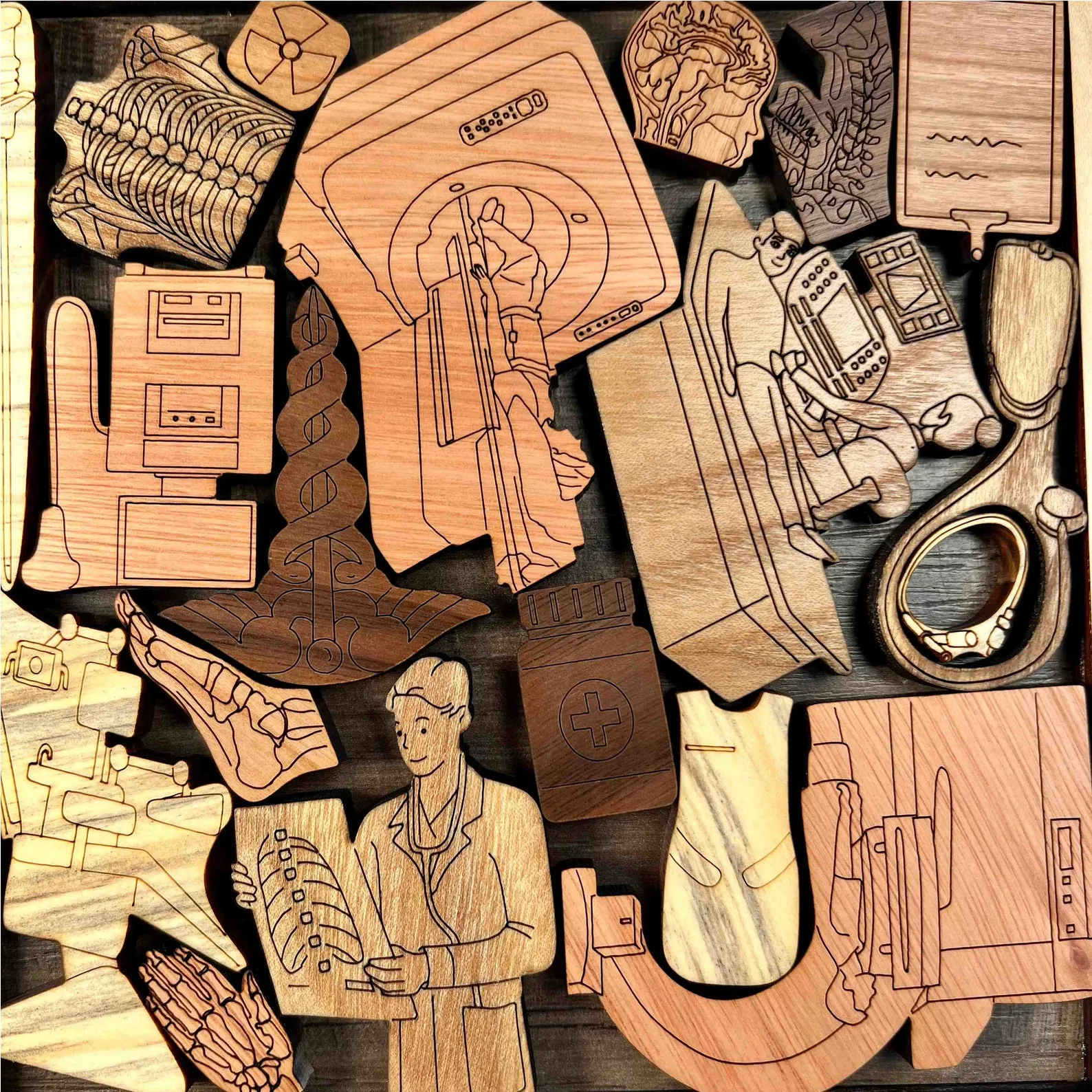 Wooden Radiologist Puzzle, Personalized Radiologist Gift, Logic Puzzle, Gift For Radiologist, Logic Game, Rad Tech Puzzle, Brain Teaser Gift - Image 6