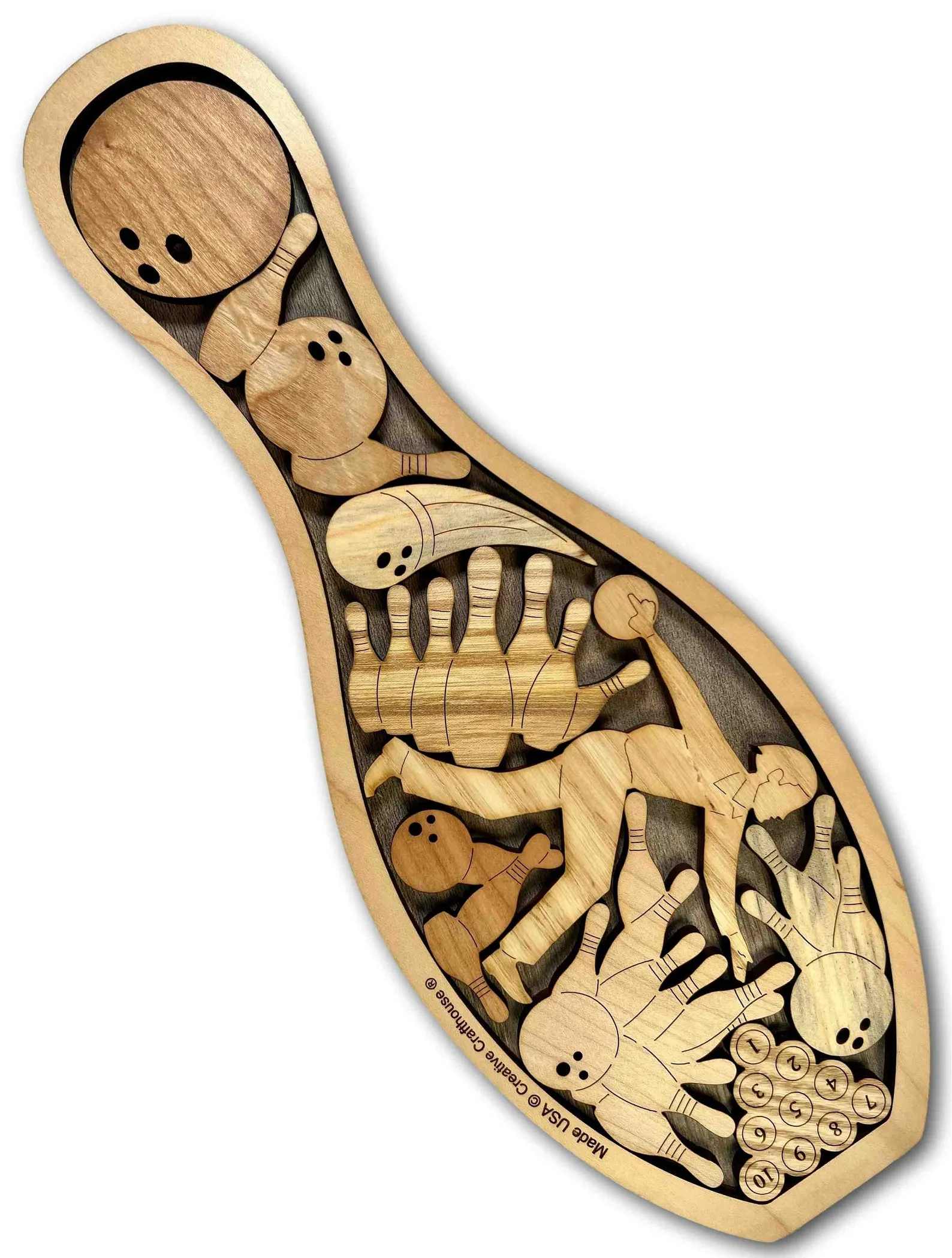 Bowling Pin Puzzle, Bowling Gifts For Men, Personalized Bowling Puzzle, Gift For Bowlers, Bowling Coach Gift, Bowling Awards, Brain Teaser