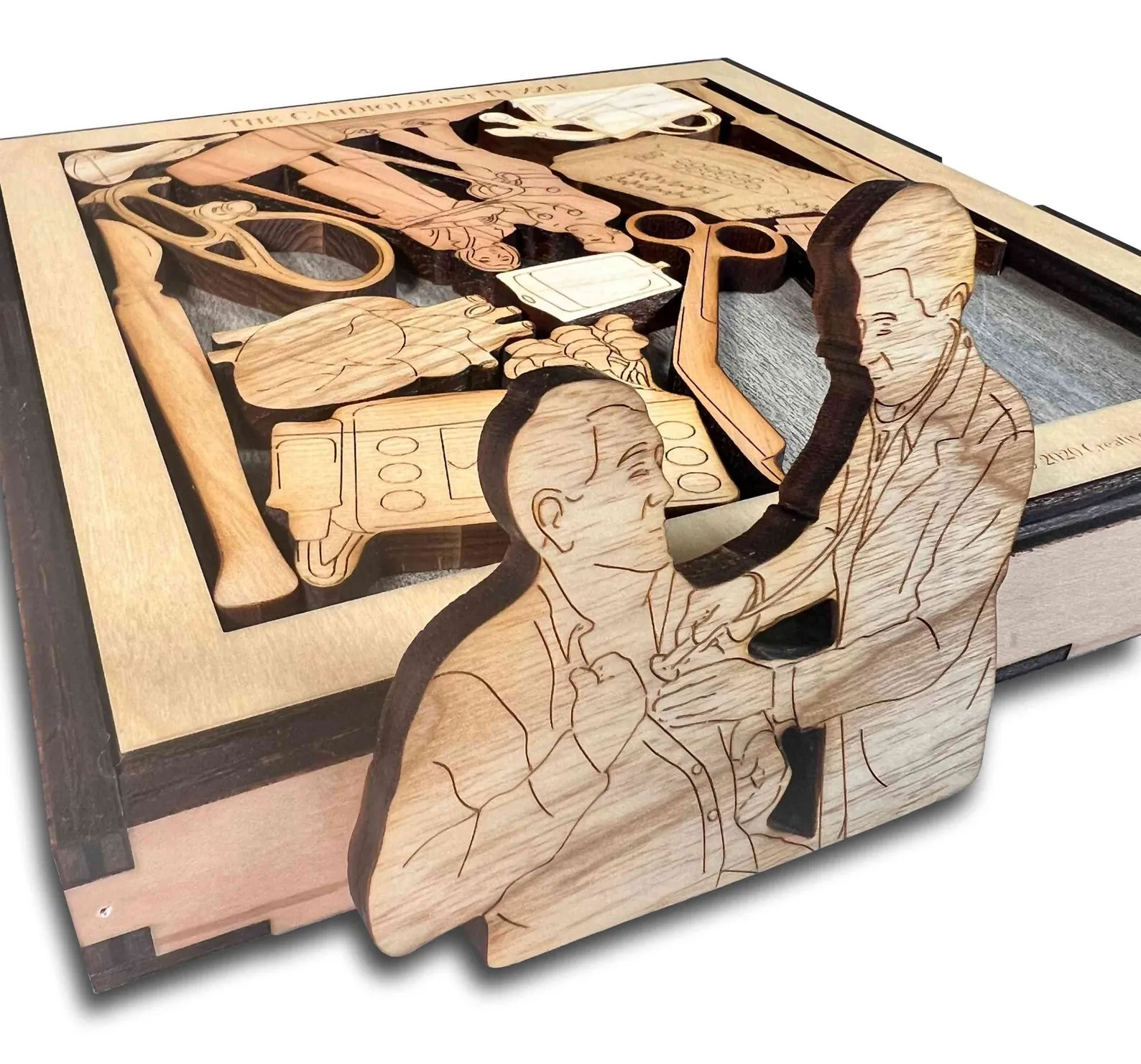 Cardiologist Wood Puzzle  - Personalizable Thank You Gift - Challenging Brian Teaser