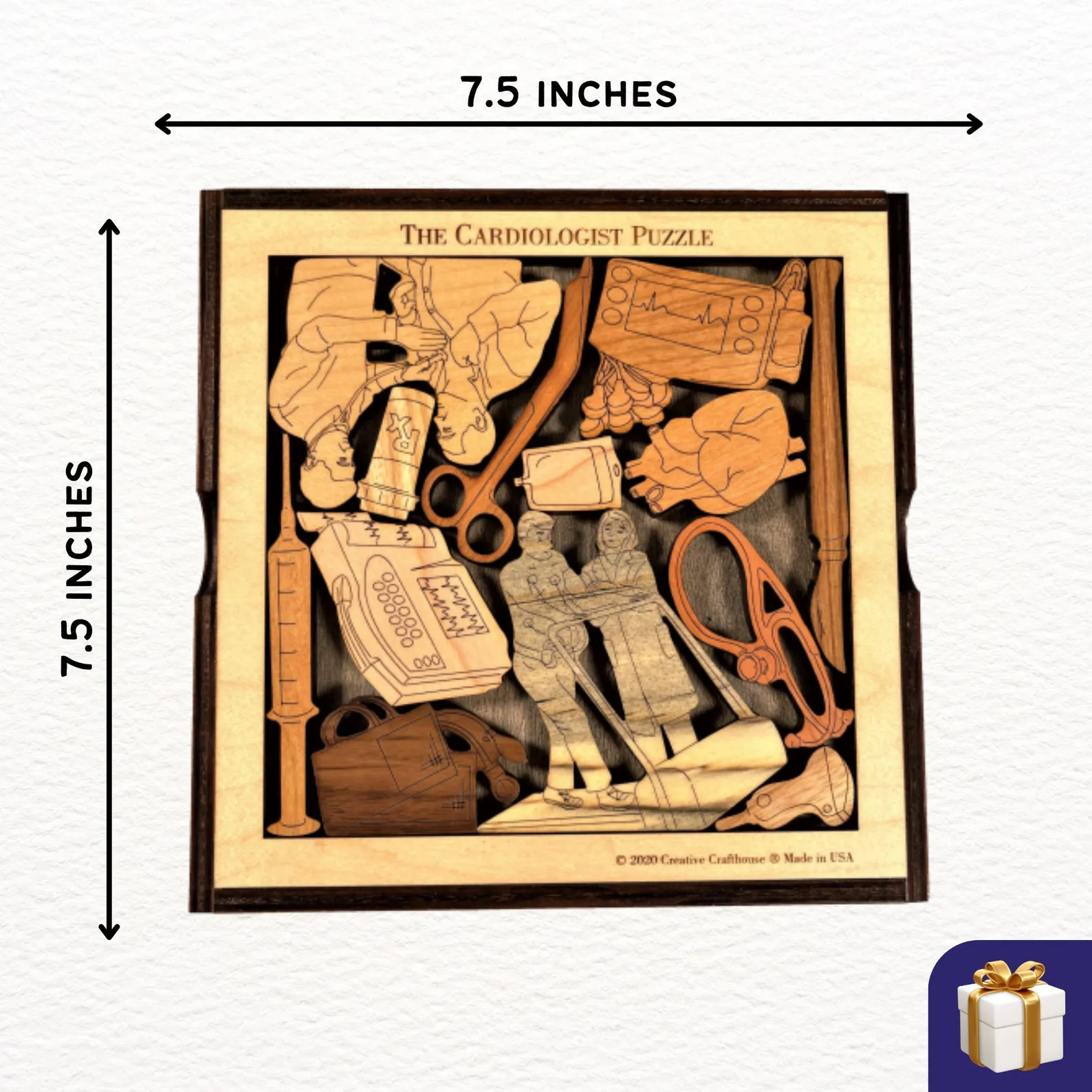 Cardiologist Wood Puzzle - Personalizable Thank You Gift - Challenging Brian Teaser - Image 2