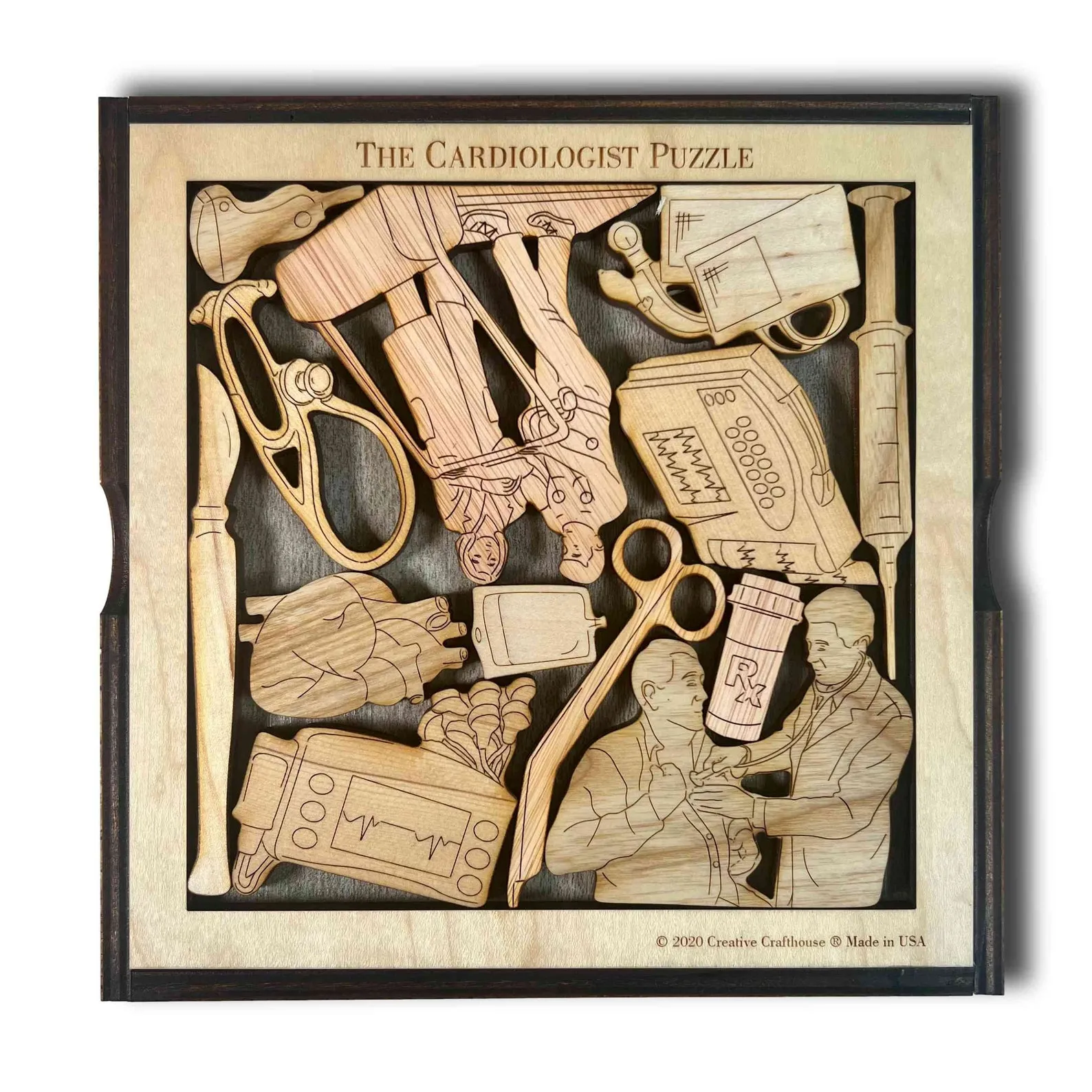 Cardiologist Wood Puzzle - Personalizable Thank You Gift - Challenging Brian Teaser - Image 4