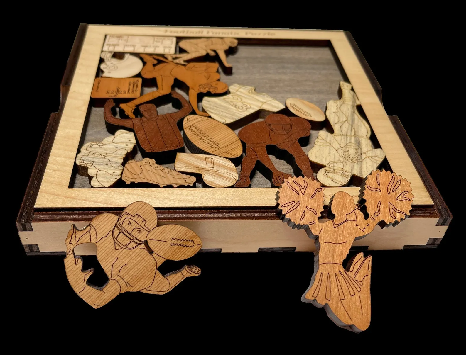 Football Fanatic Wooden Puzzle - Unique Gift for Him Which Can Be Personalized with a Custom Laser Engraving