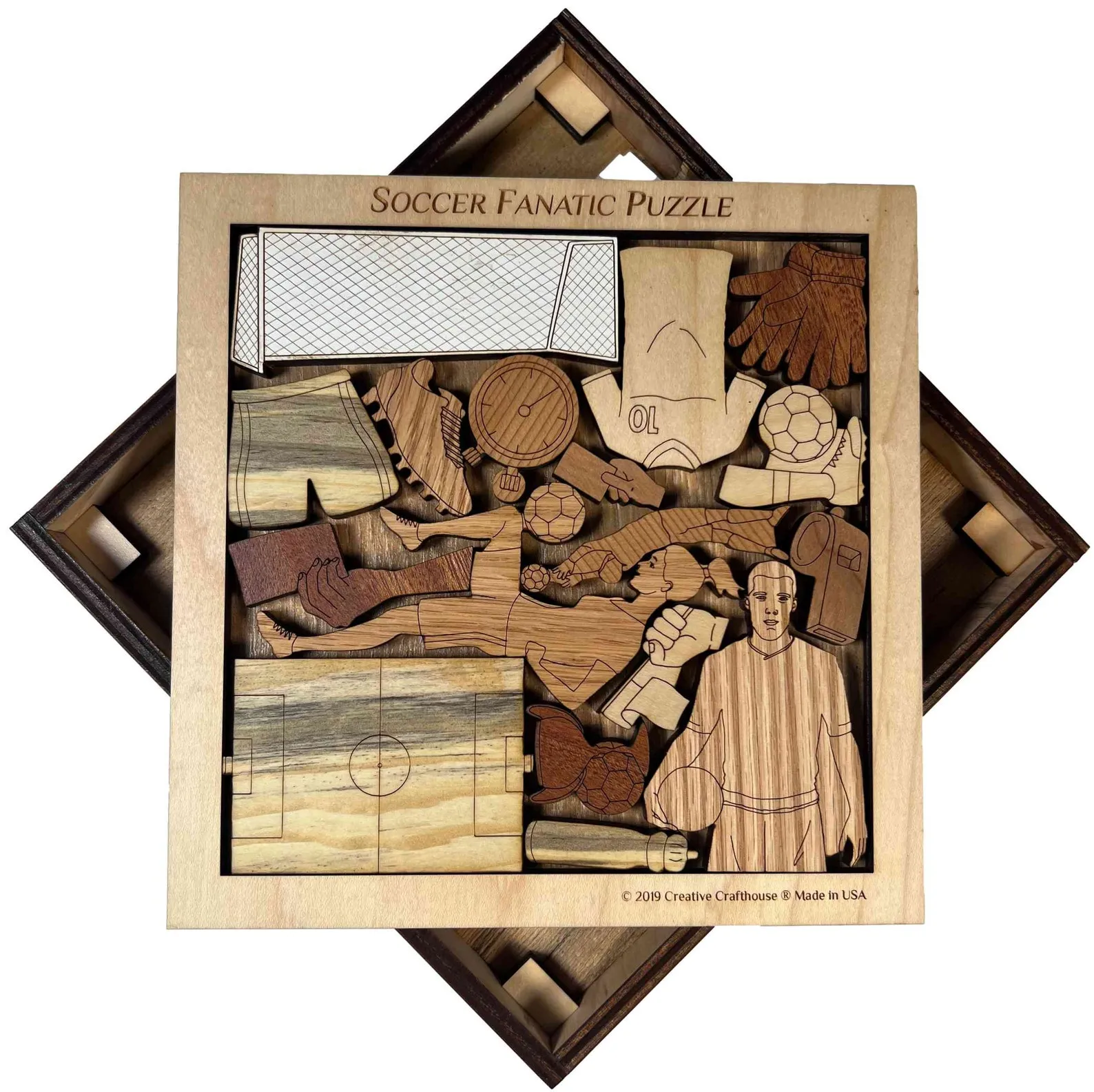 Personalizable Gift for the Soccer Fan - Soccer Fanatic Picture Frame Puzzle - artistic and challenging - Customize with a Laser Engraving