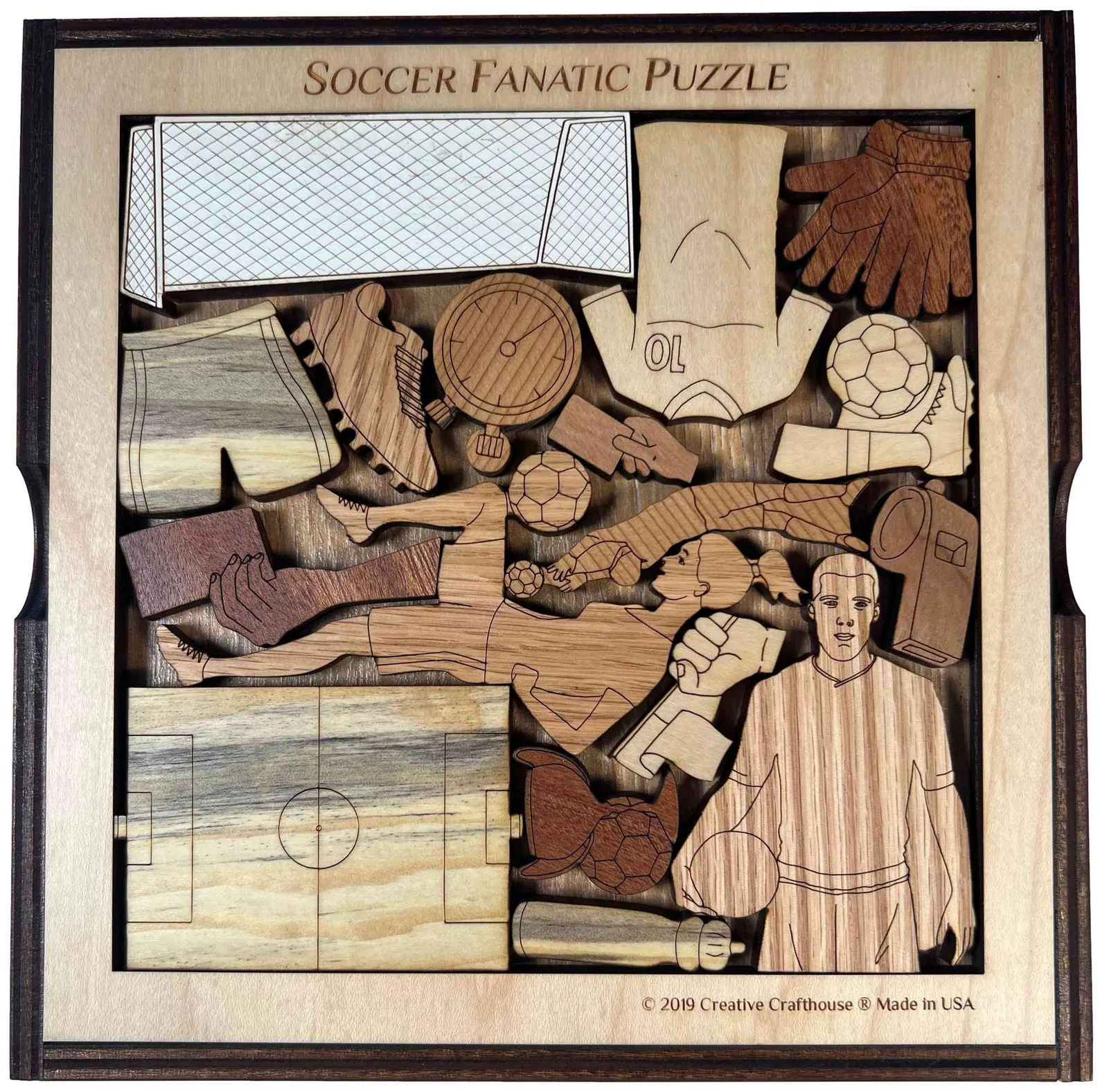 Personalizable Gift for the Soccer Fan - Soccer Fanatic Picture Frame Puzzle - artistic and challenging - Customize with a Laser Engraving - Image 2