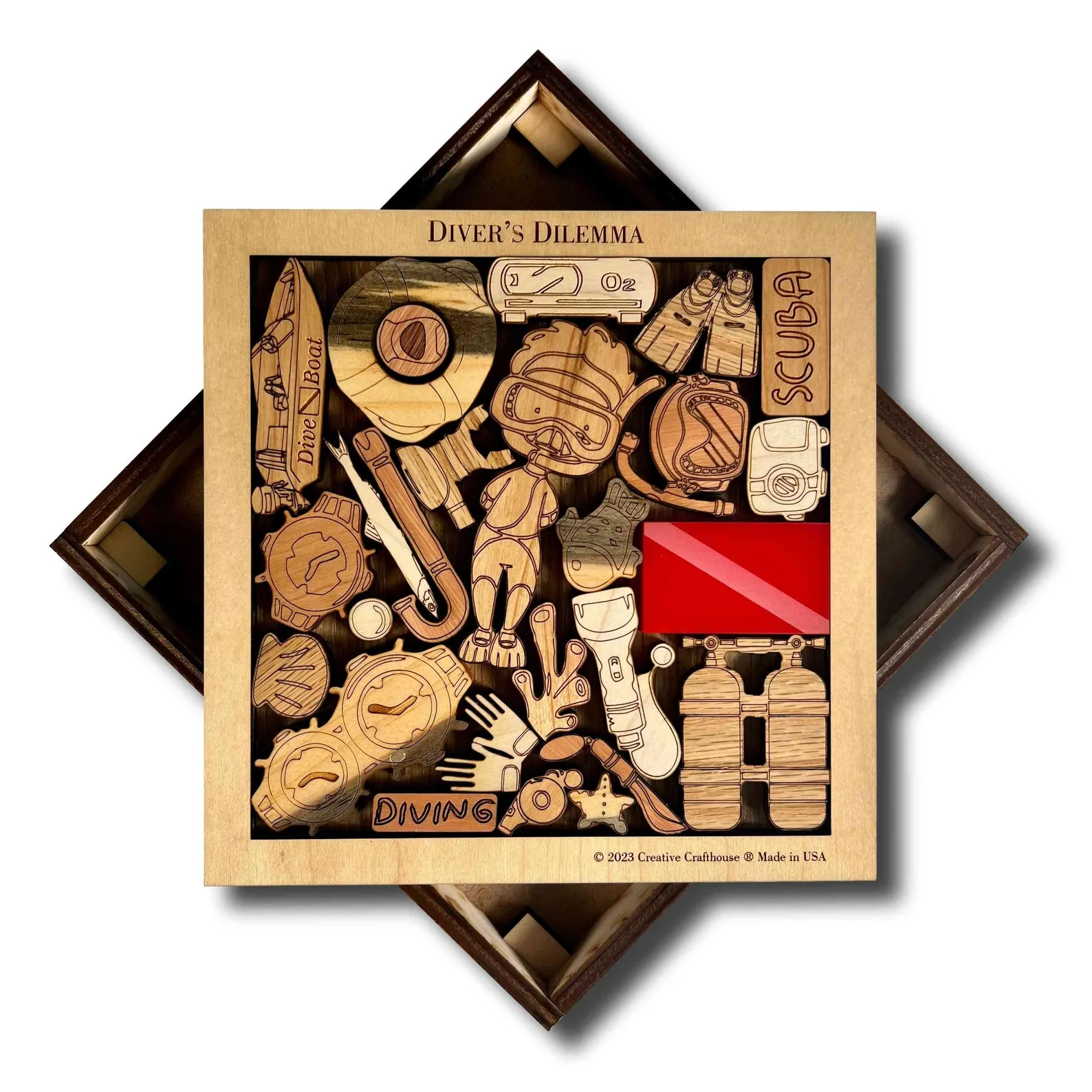 Divers Dilemma Puzzle, Scuba Diving Gift, Diving Instructor Puzzle, Ocean Lover Gift, Diving Gift, Fit Pieces In Frame Puzzle, Scuba Gift