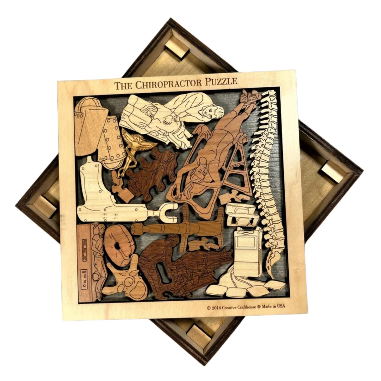 Wood Chiropractor Puzzle, Personalized Chiropractor Gift, Unique Puzzle, Chiropractic Office Decor, Future Chiropractor Gift, Hard Puzzle