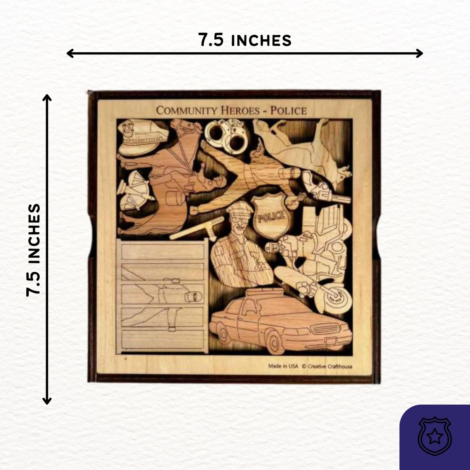 Police - Community Heroes Brain Teaser Puzzle - artistic and challenging - can be personalized - Image 2