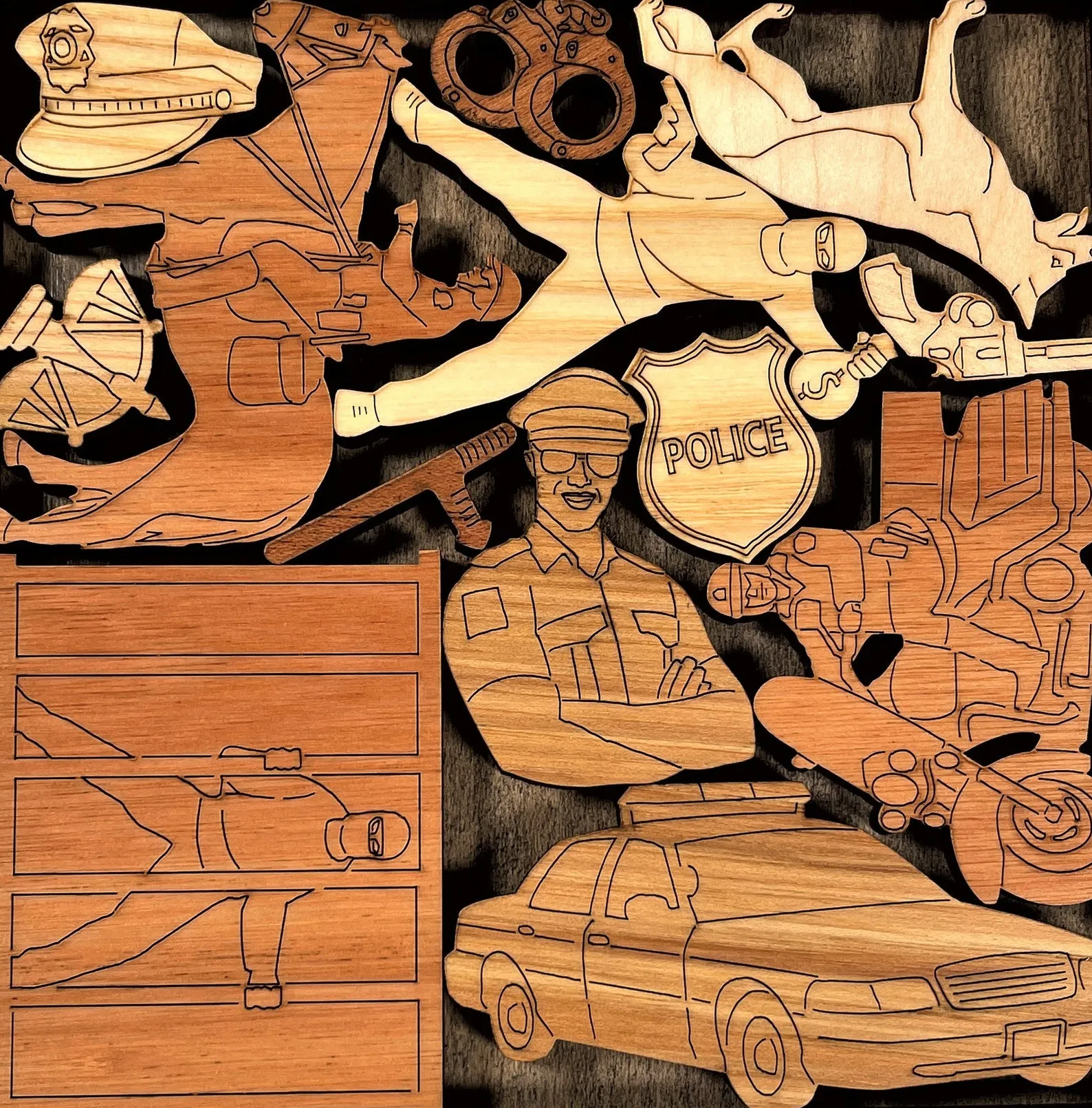 Police - Community Heroes Brain Teaser Puzzle - artistic and challenging - can be personalized - Image 3