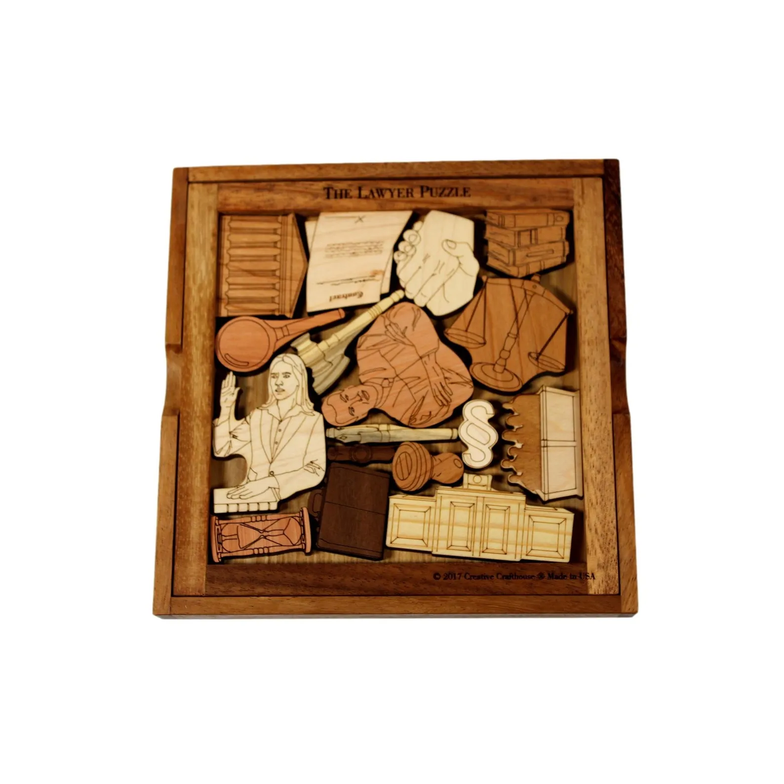 The Lawyer Puzzle, Personalized Lawyer Gift, Engraved Puzzle Bar Game, 17 Pieces Fit Into The Frame, Law Student Gift, Bar Exam Gift
